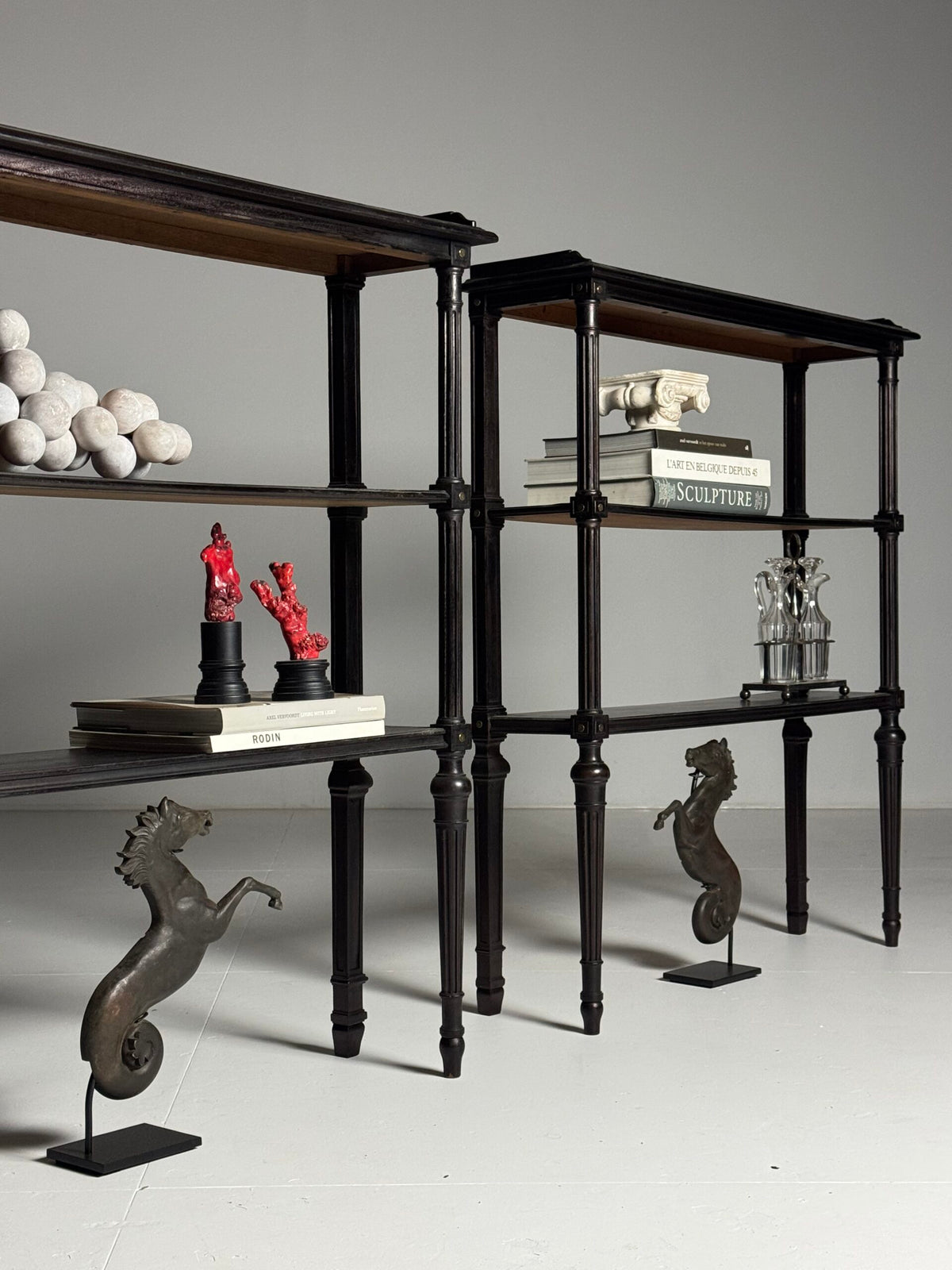 Pair of Louis XVI Style Oak Etageres, France, Mid 20th Century, photo 1