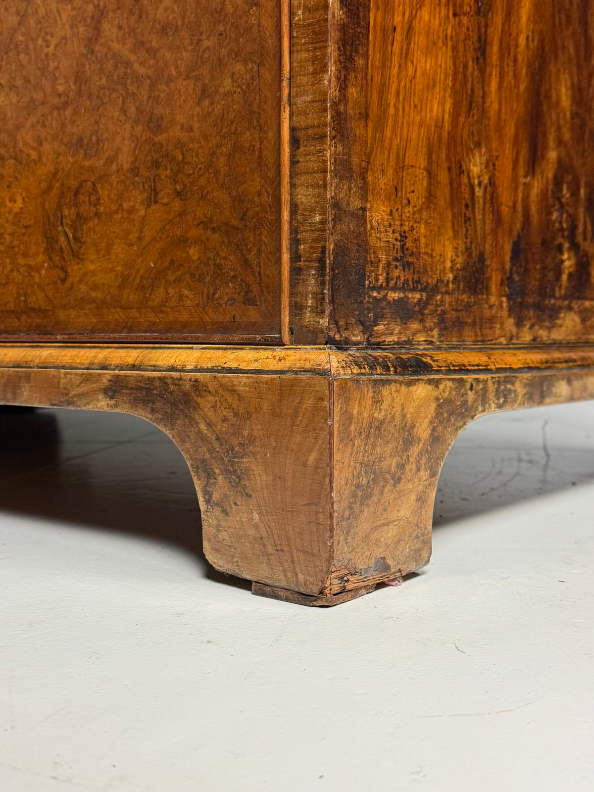 English Burr Walnut Bureau Bookcase, Early 19th Century, photo 41
