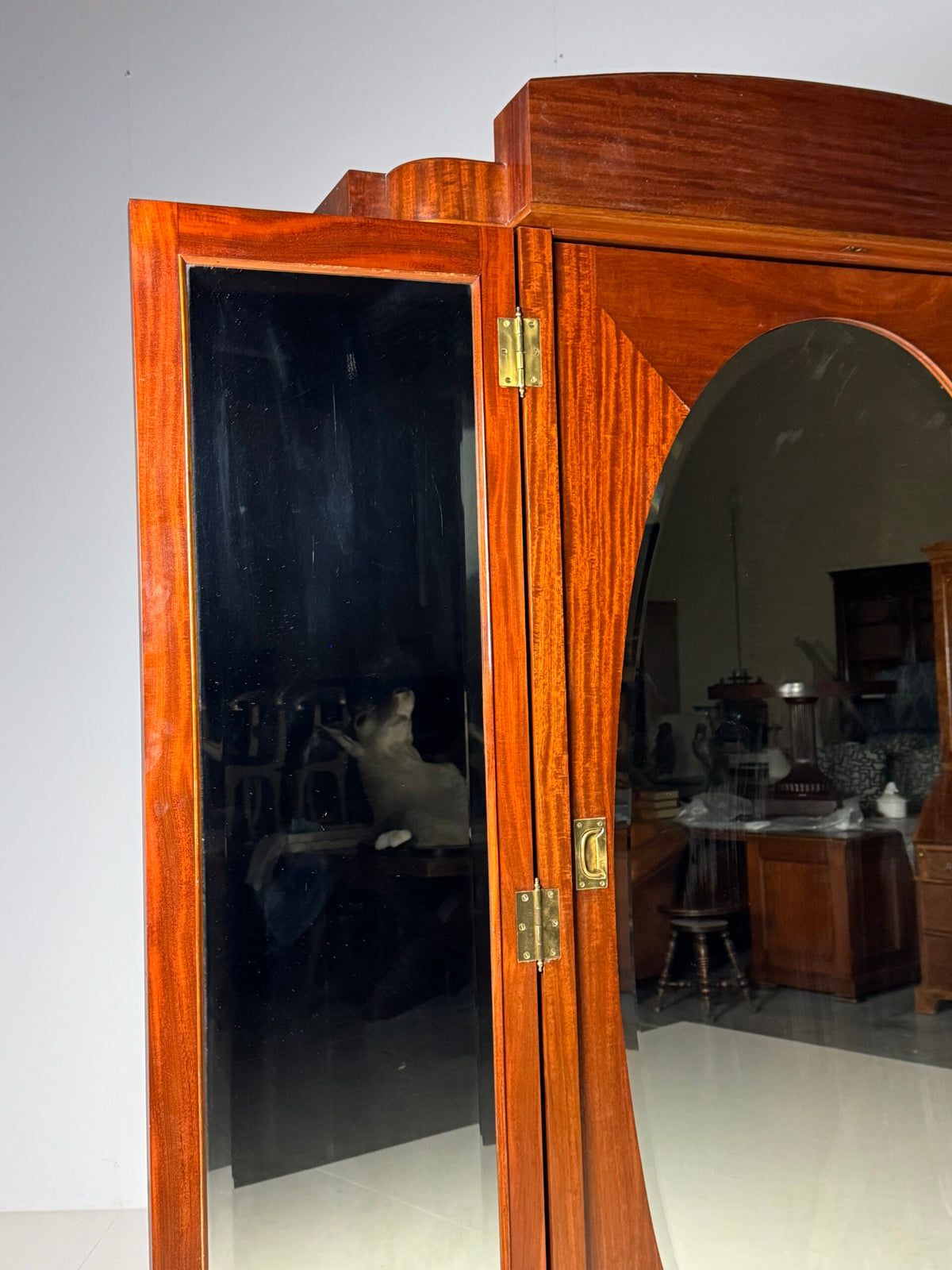 Art Deco Mahogany Gentleman's Wardrobe, Belgium, 1920 to 1940, photo 4