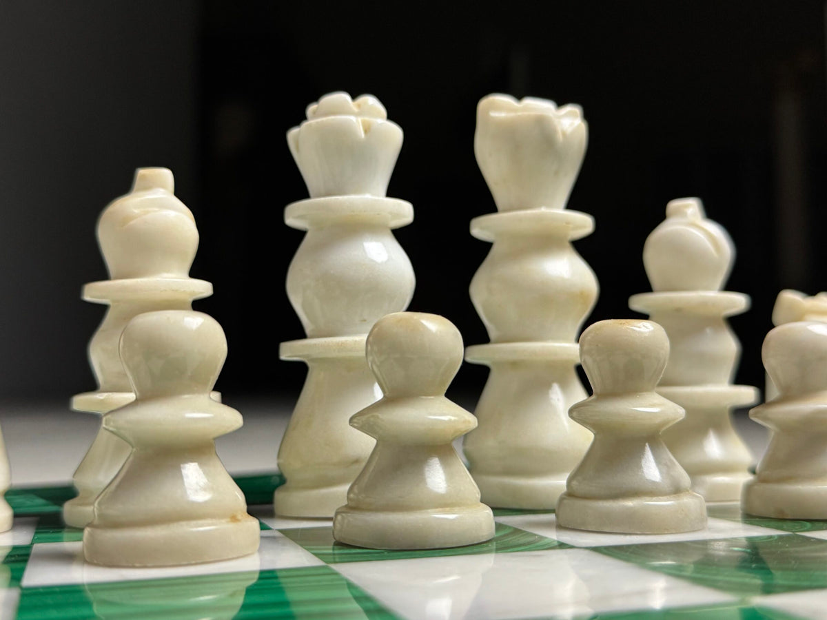 Congolese Malachite and Marble Chess Set, c. 1960, photo 5