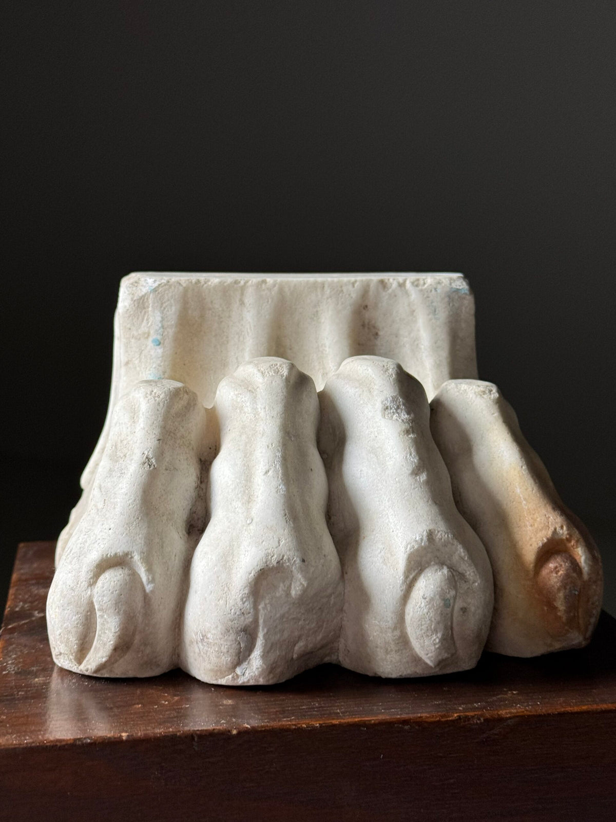 Pair of Hand Carved Marble Lion Paw Feet, 20th Century, photo 8