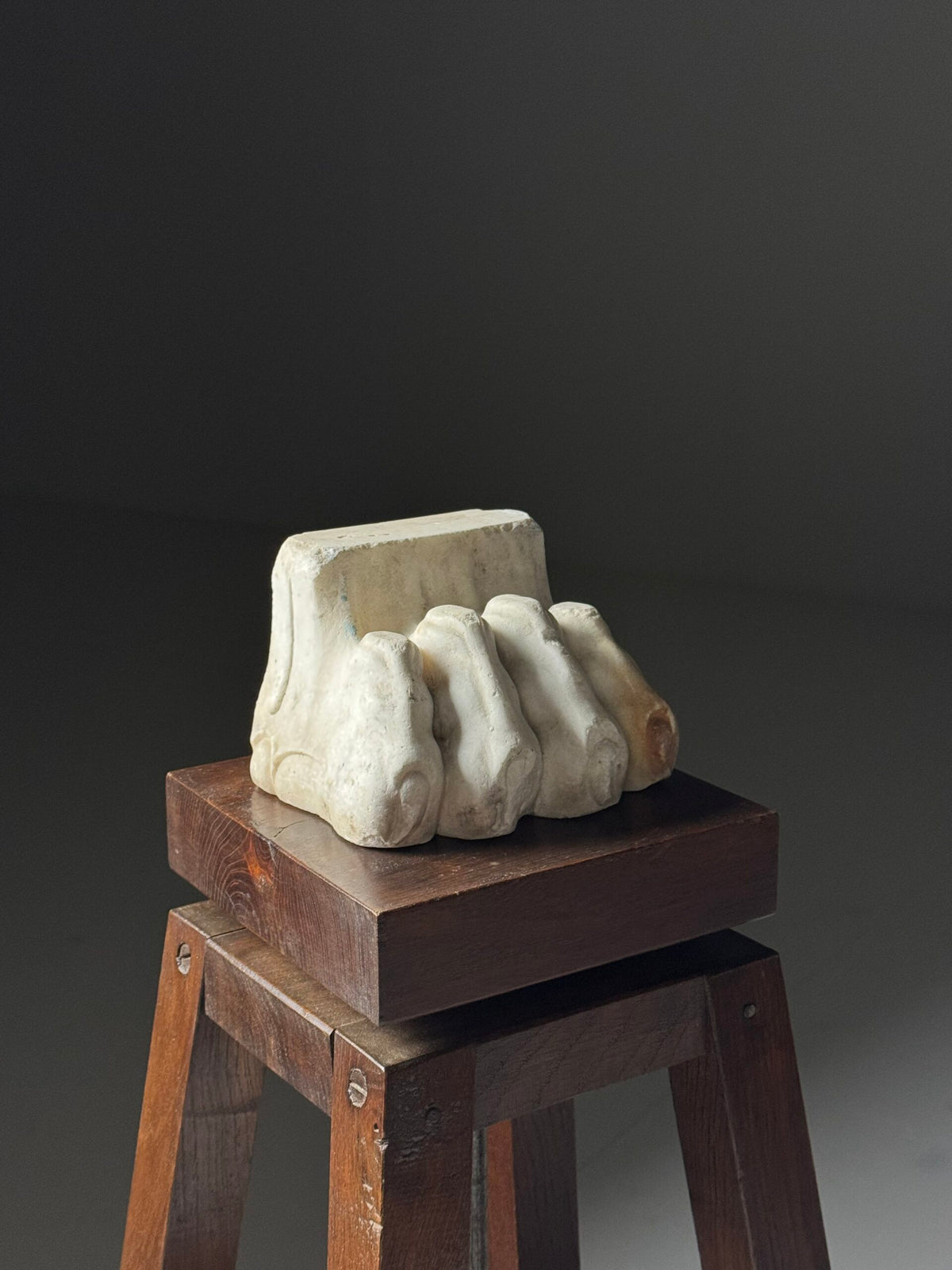 Pair of Hand Carved Marble Lion Paw Feet, 20th Century, photo 7