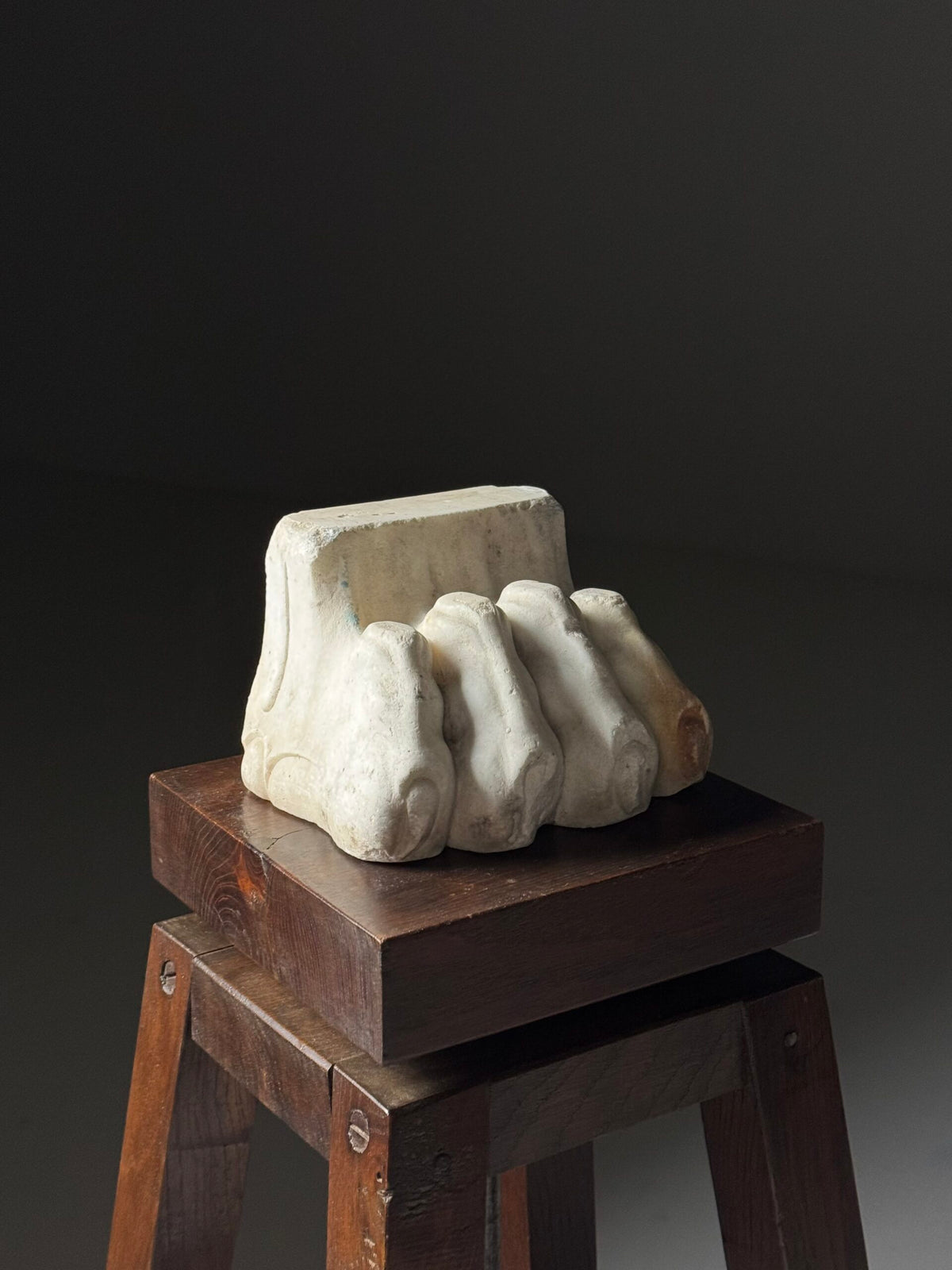 Pair of Hand Carved Marble Lion Paw Feet, 20th Century, photo 6