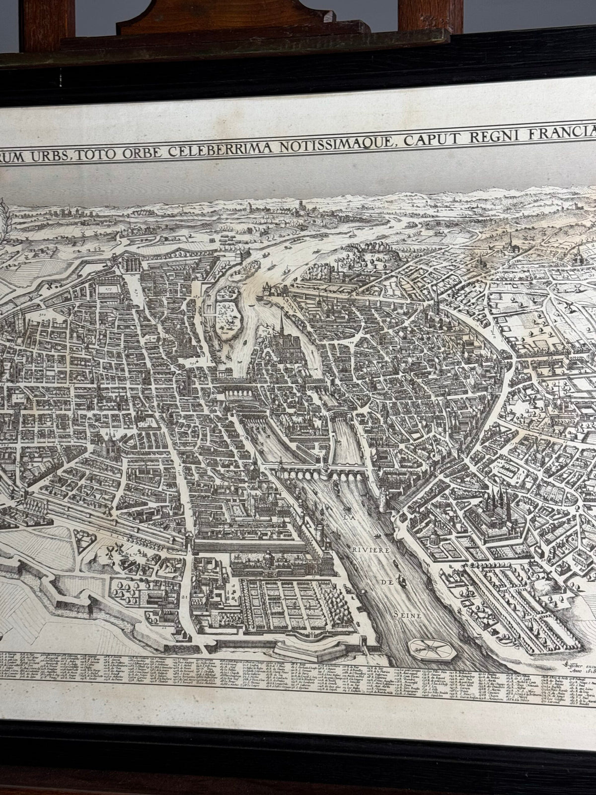 Framed Map of Paris in 1618, photo 13
