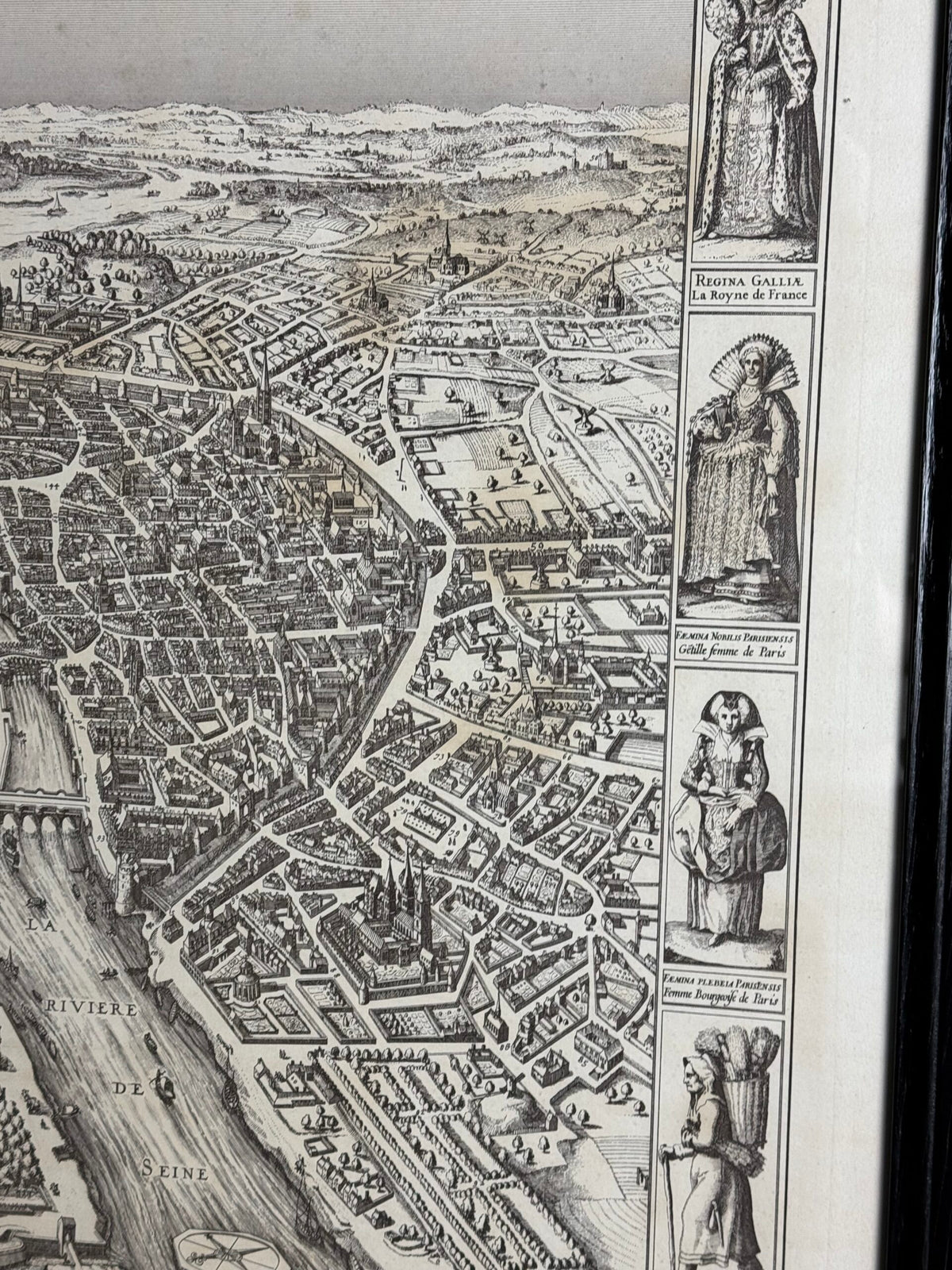 Framed Map of Paris in 1618, photo 8