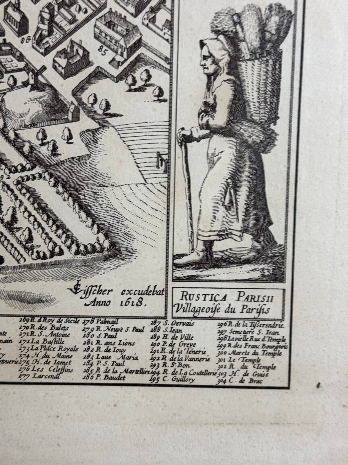 Framed Map of Paris in 1618, photo 7
