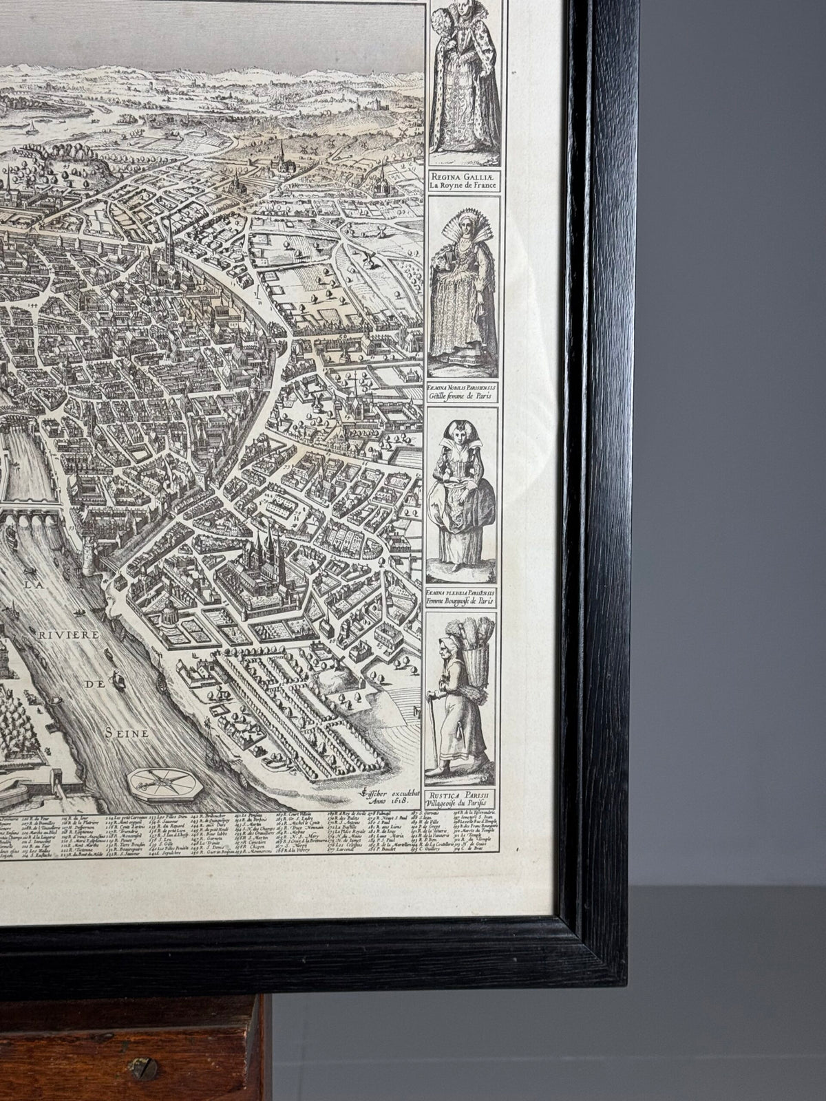 Framed Map of Paris in 1618, photo 5