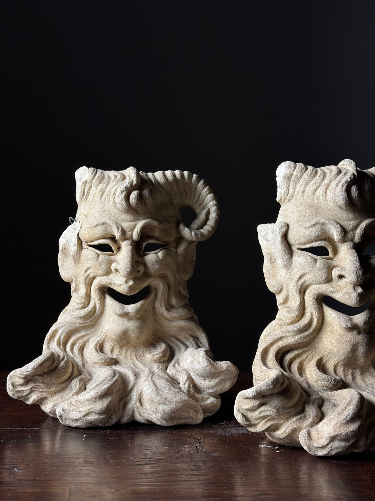 Pair of Italian Marble Satyr Masks, 19th Century, photo 9