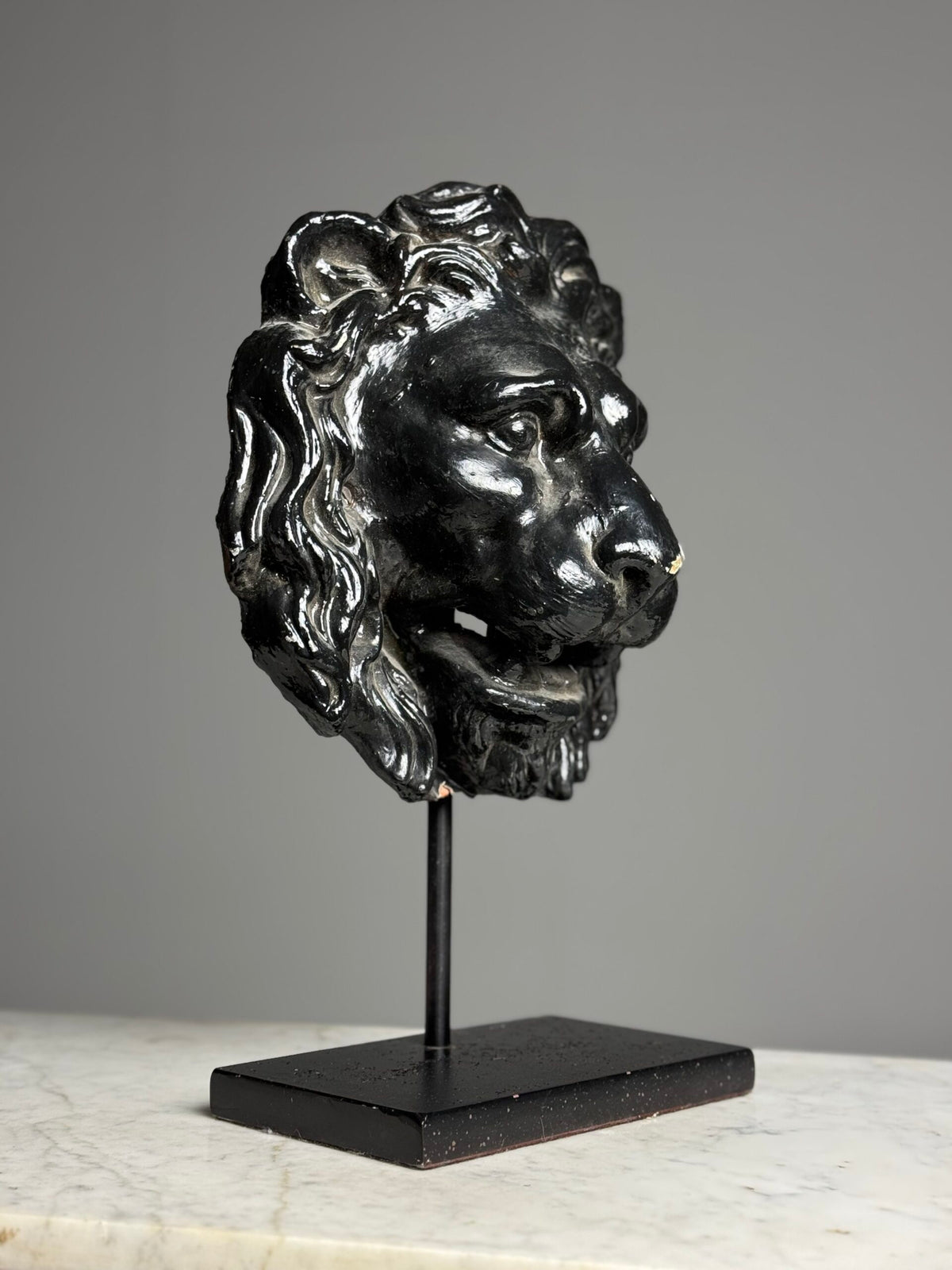 French Terracotta Lion Head Fountain Mask, photo 1