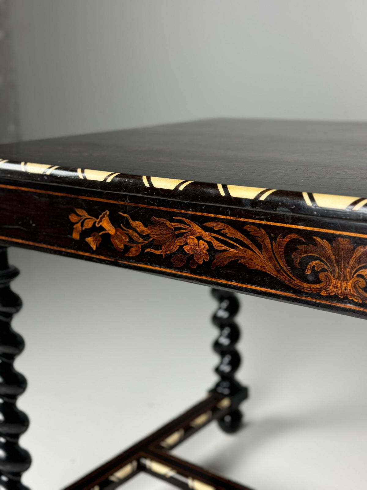 Dutch Marquetry Writing Table with Bone Inlay, 19th Century, photo 6