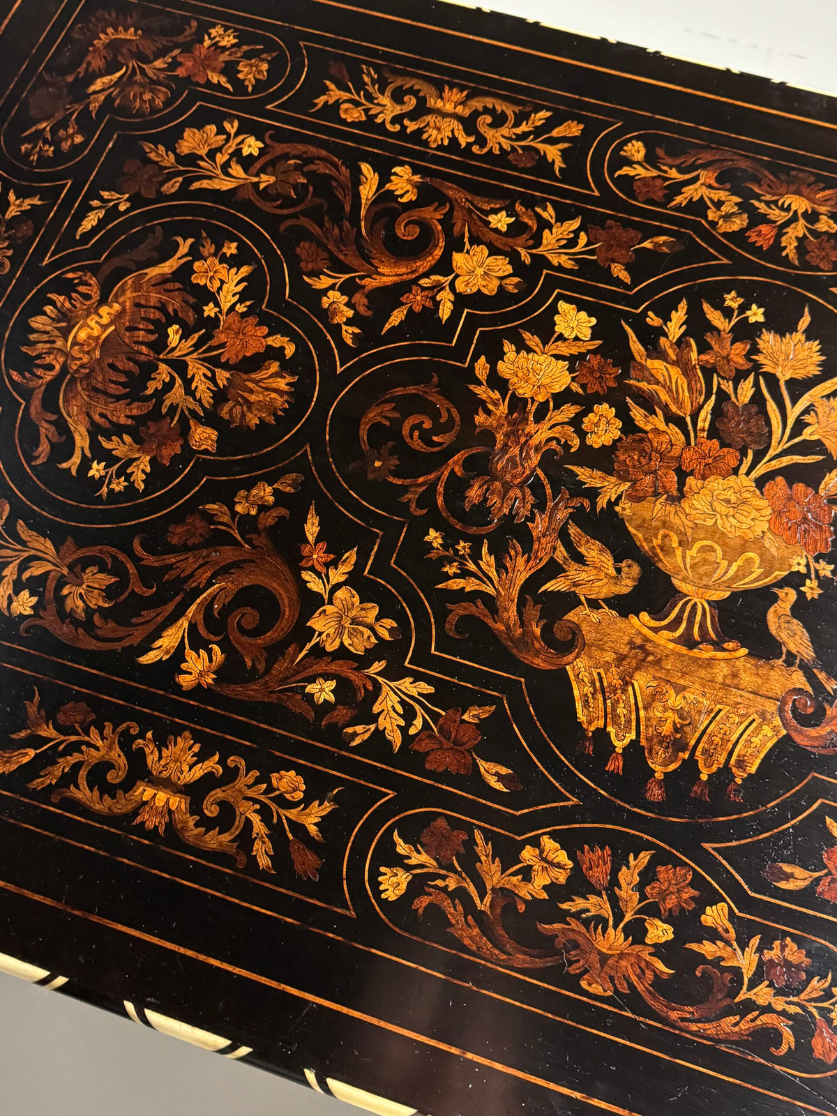 Dutch Marquetry Writing Table with Bone Inlay, 19th Century, photo 12