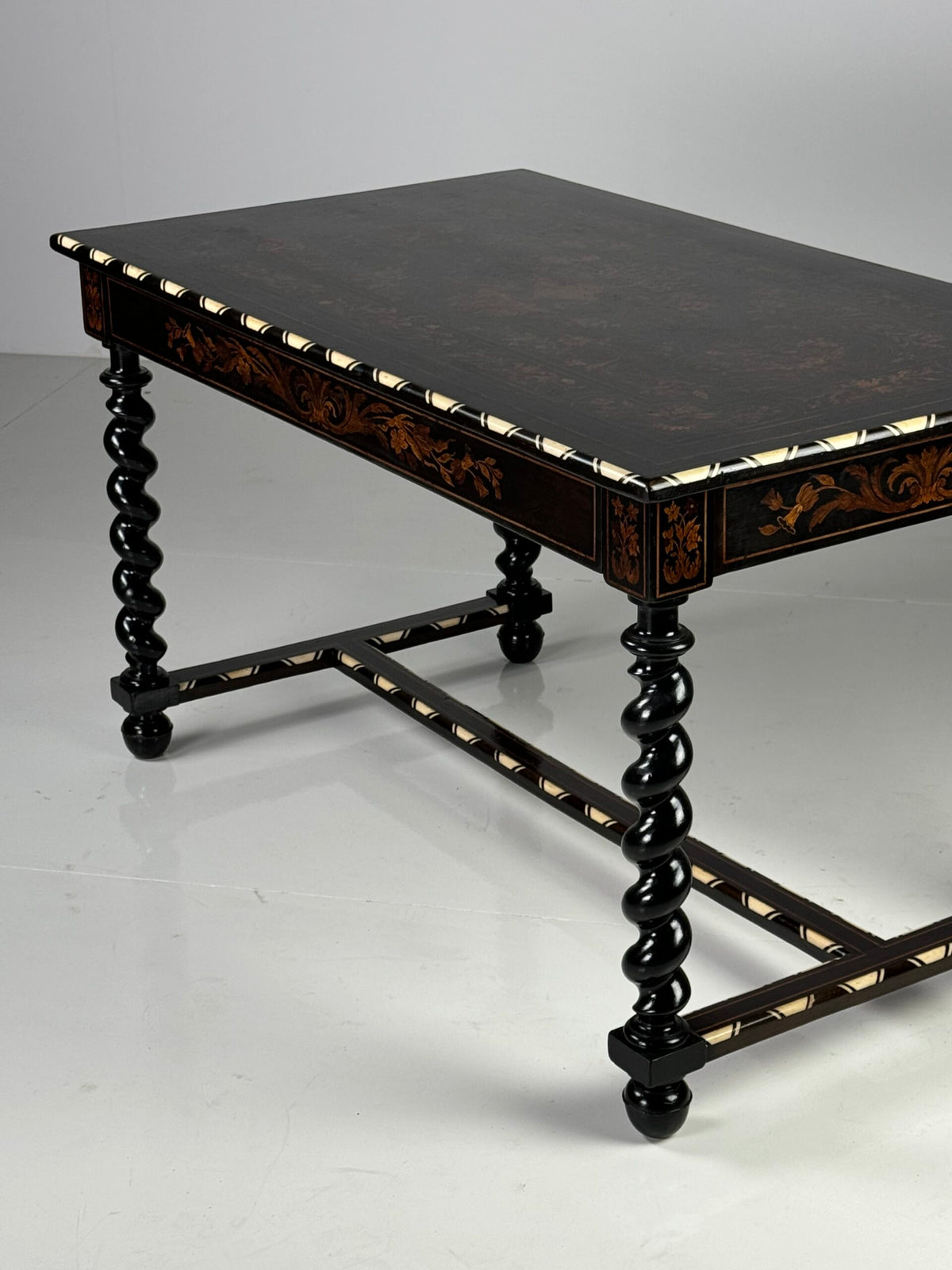 Dutch Marquetry Writing Table with Bone Inlay, 19th Century, photo 24