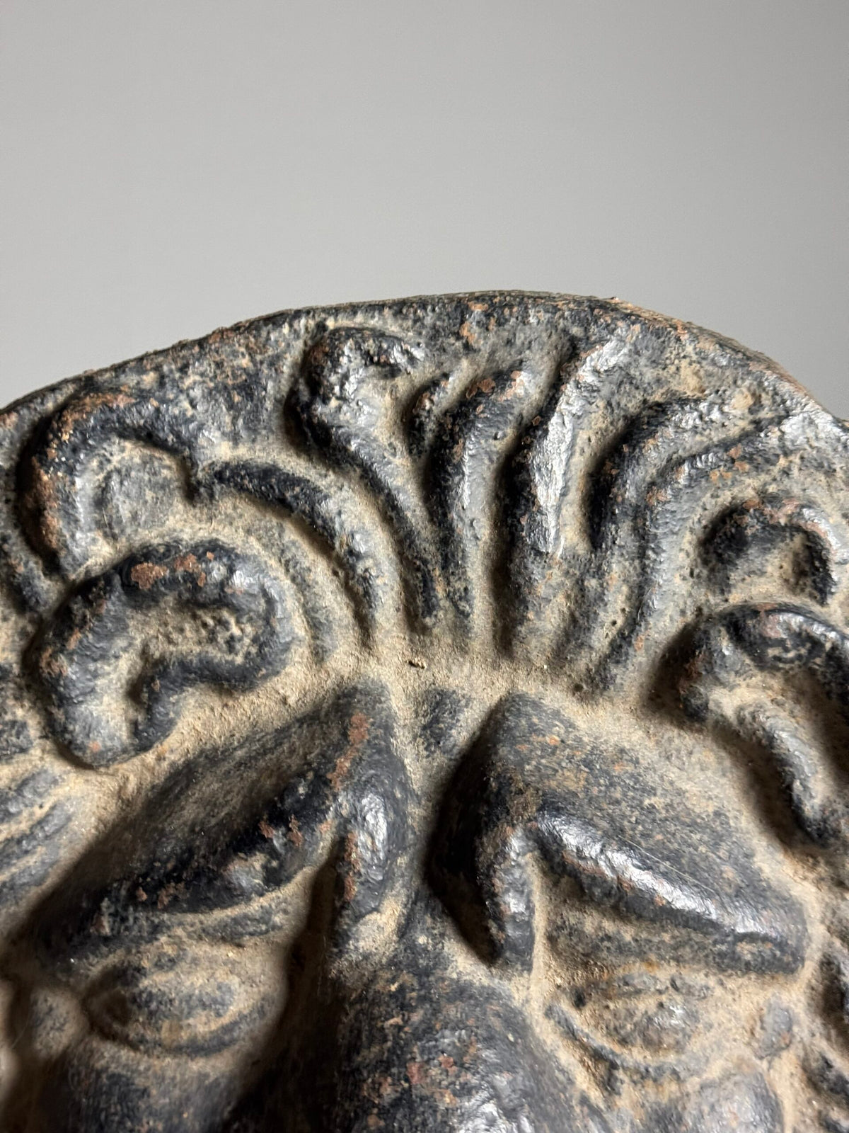 17th Century French Cast Iron Lion Head Fountain Mask on Stand, photo 12