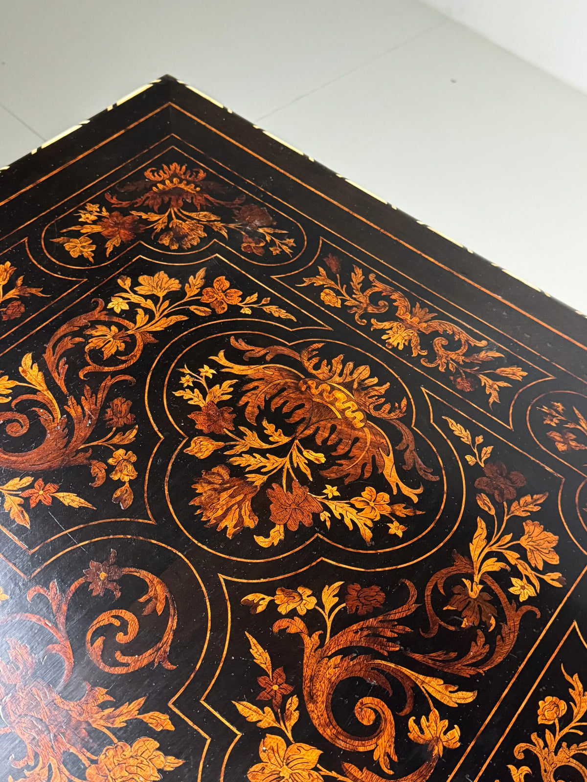 Dutch Marquetry Writing Table with Bone Inlay, 19th Century, photo 25