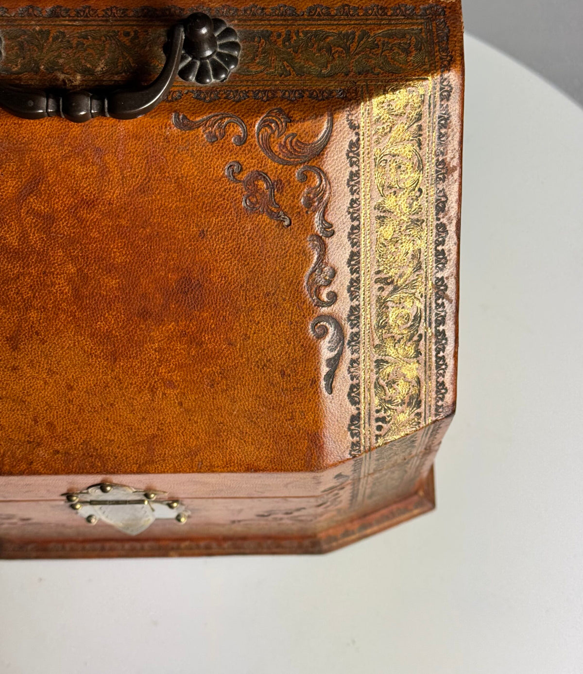 French Leather Covered Letter Box, 19th Century, photo 12