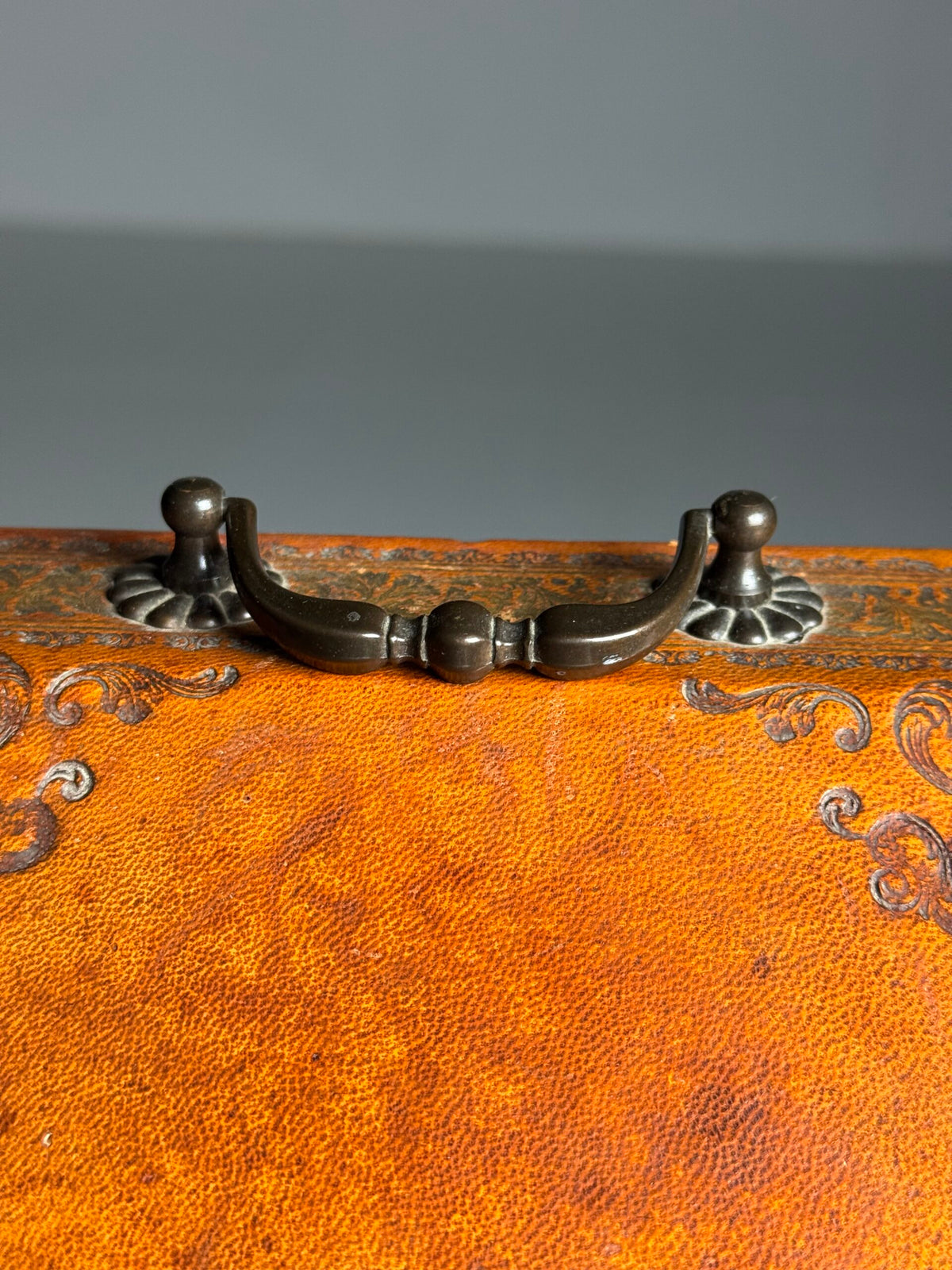 French Leather Covered Letter Box, 19th Century, photo 11