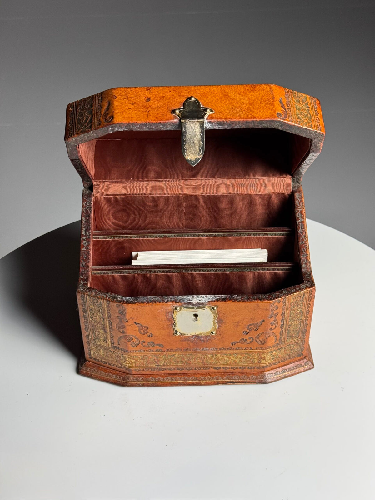 French Leather Covered Letter Box, 19th Century, photo 10