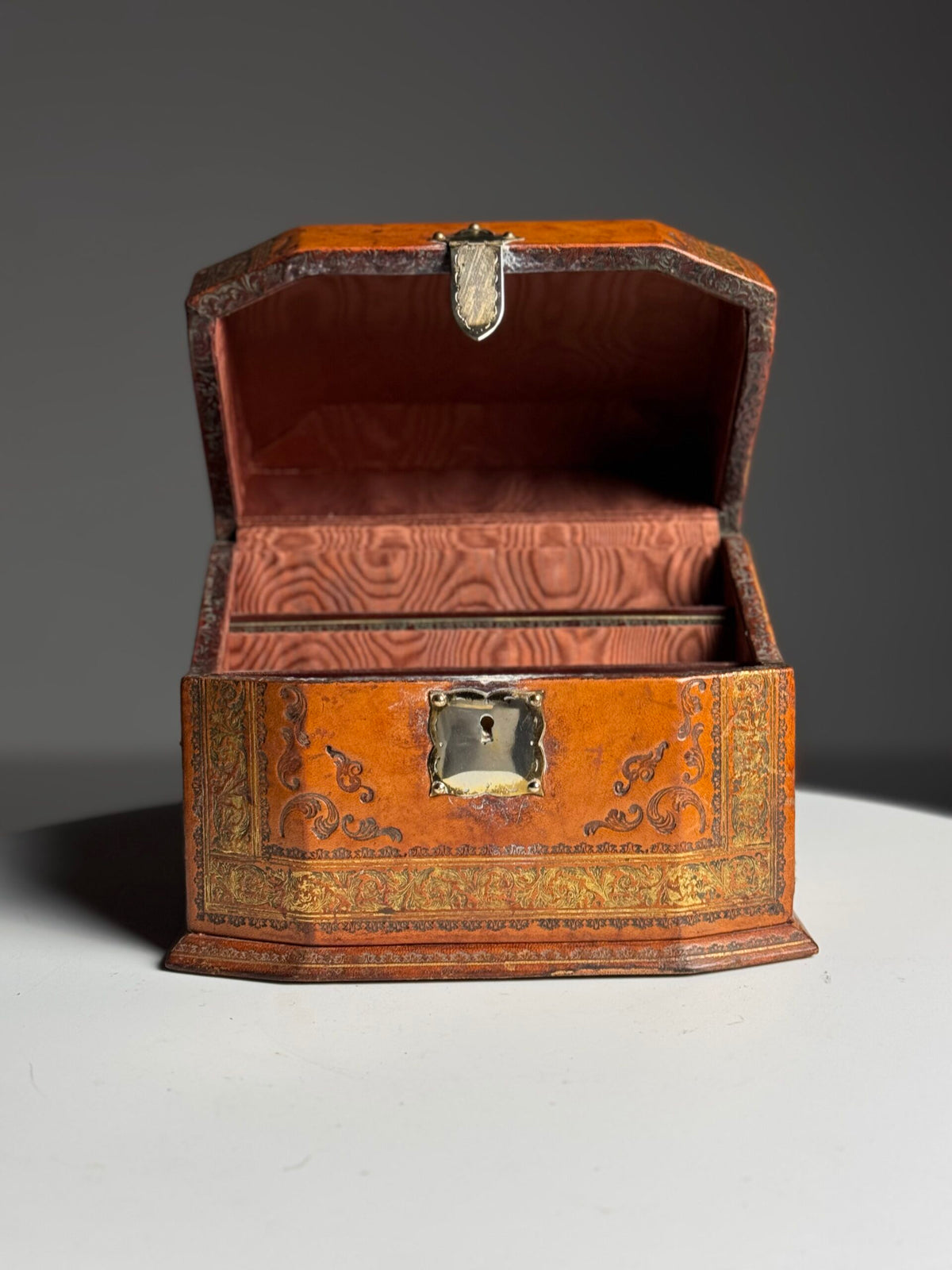 French Leather Covered Letter Box, 19th Century, photo 9