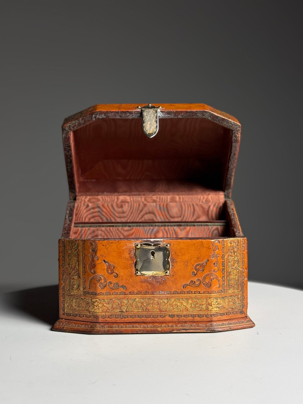 French Leather Covered Letter Box, 19th Century, photo 8