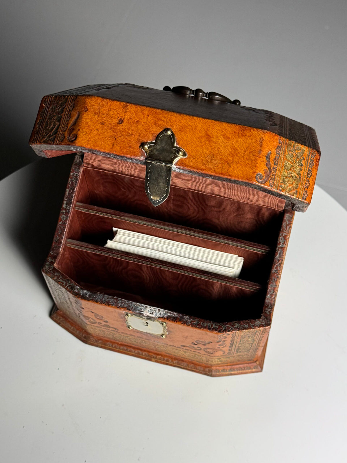 French Leather Covered Letter Box, 19th Century, photo 7