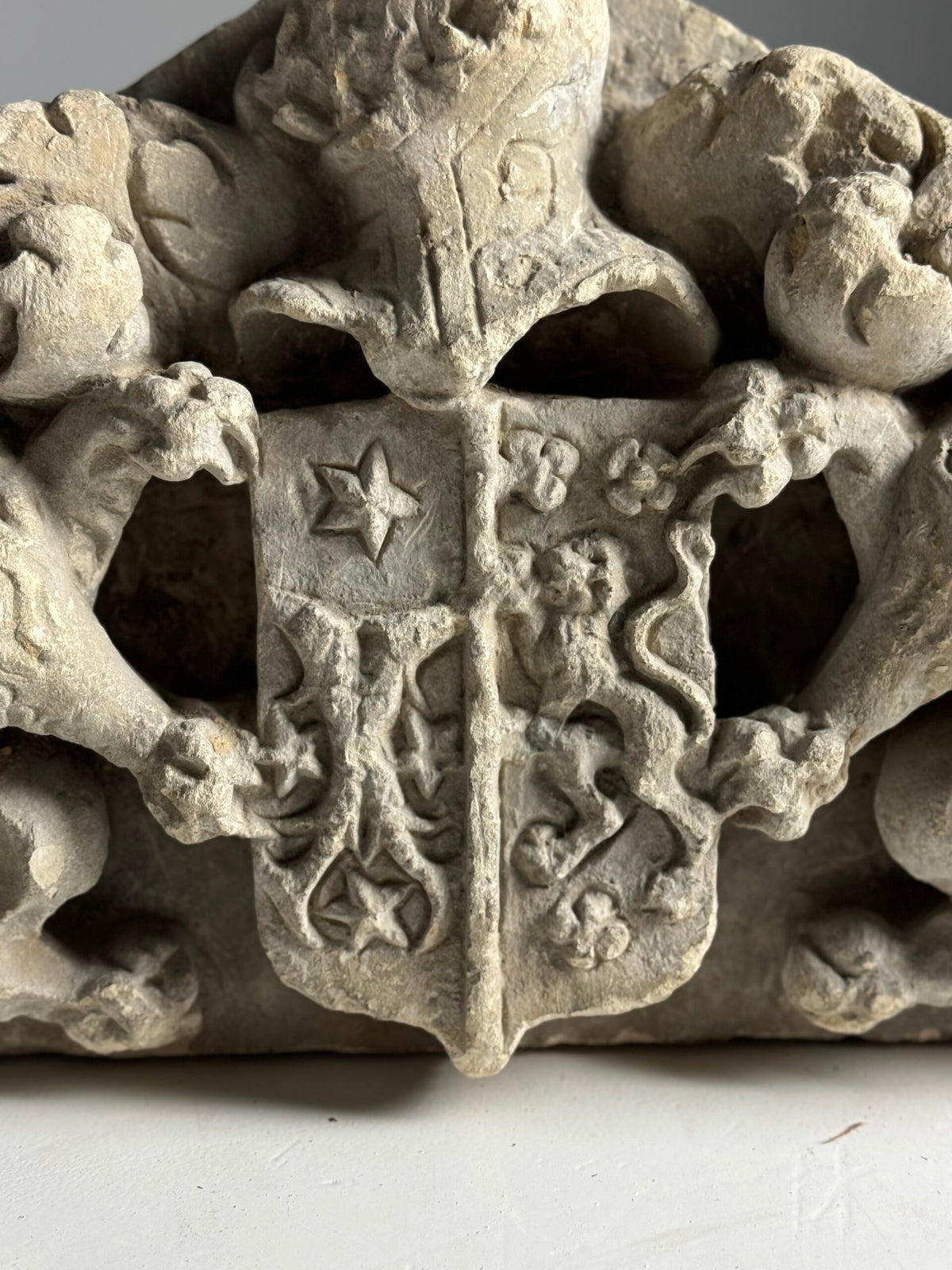 Hand Carved Limestone Coat of Arms, Dutch or Flemish, 18th Century, photo 9