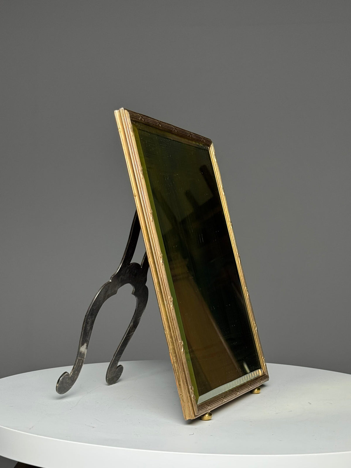 Mid Century Brass Make-up Mirror, photo 10