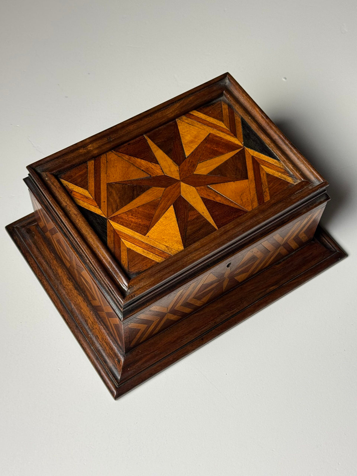 19th Century Marquetry Jewellery Box with Mirror, photo 12