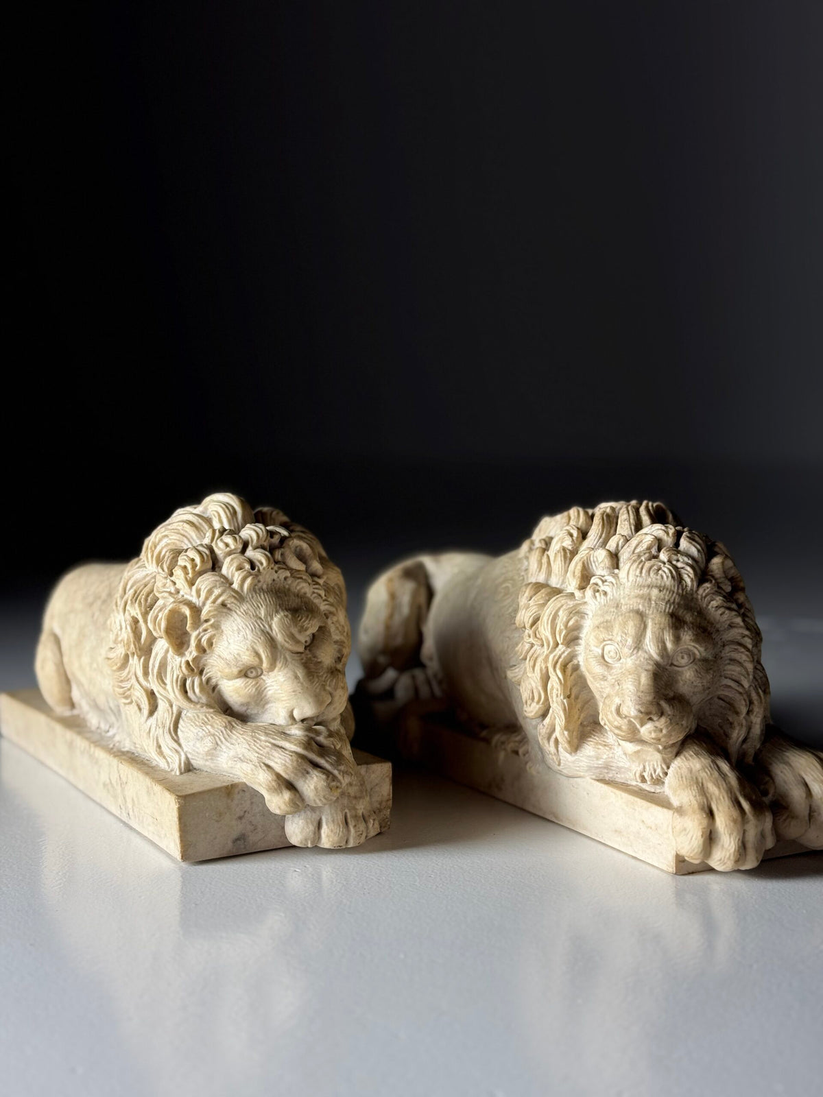 Pair of Reclining Lions After Canova, Mid 20th Century, photo 4