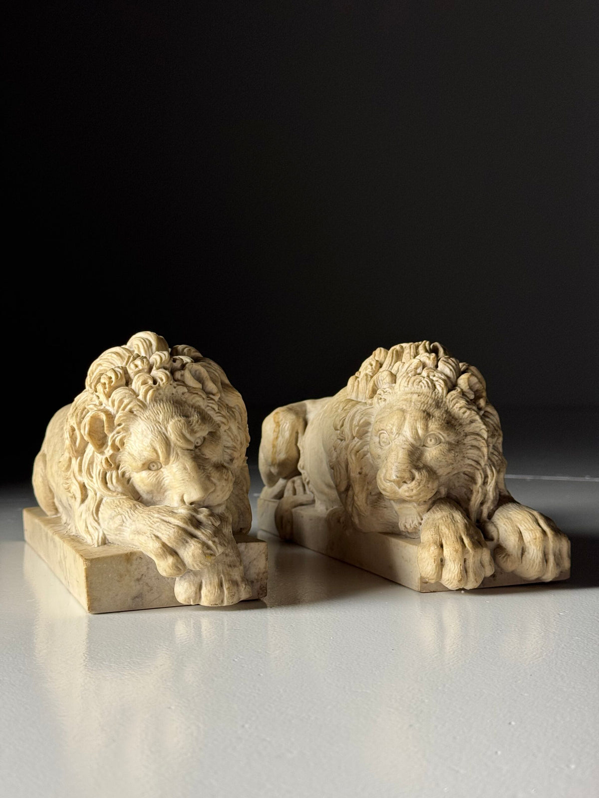 Pair of Reclining Lions After Canova, Mid 20th Century, photo 11