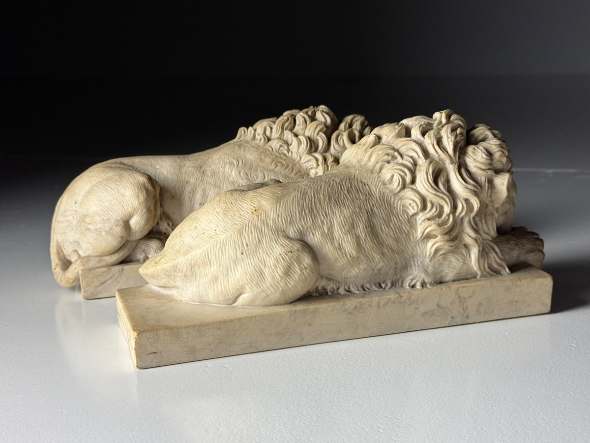 Pair of Reclining Lions After Canova, Mid 20th Century, photo 15