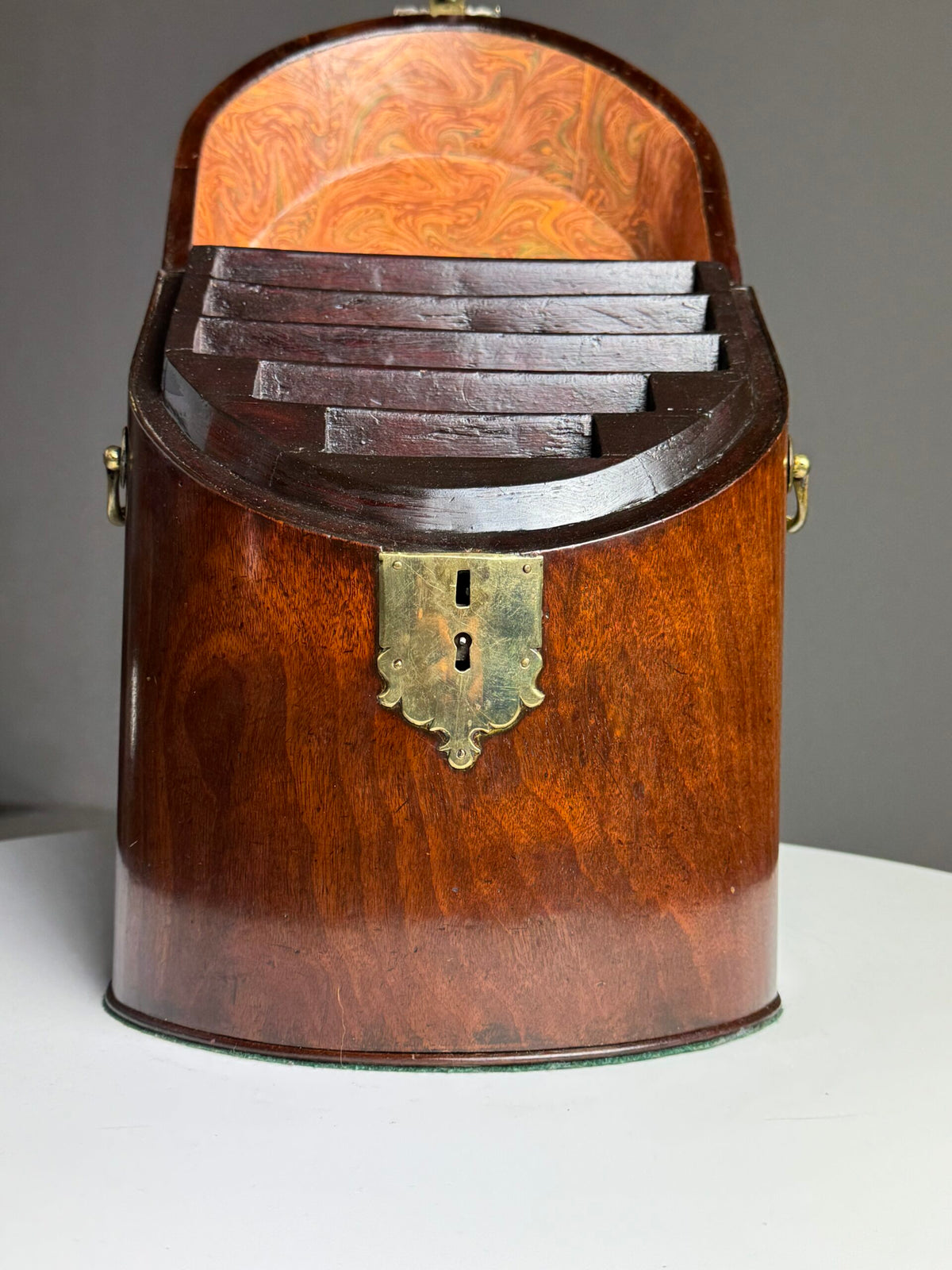 18th Century English Mahogany Cutlery Box Converted to Letter Holder, photo 5
