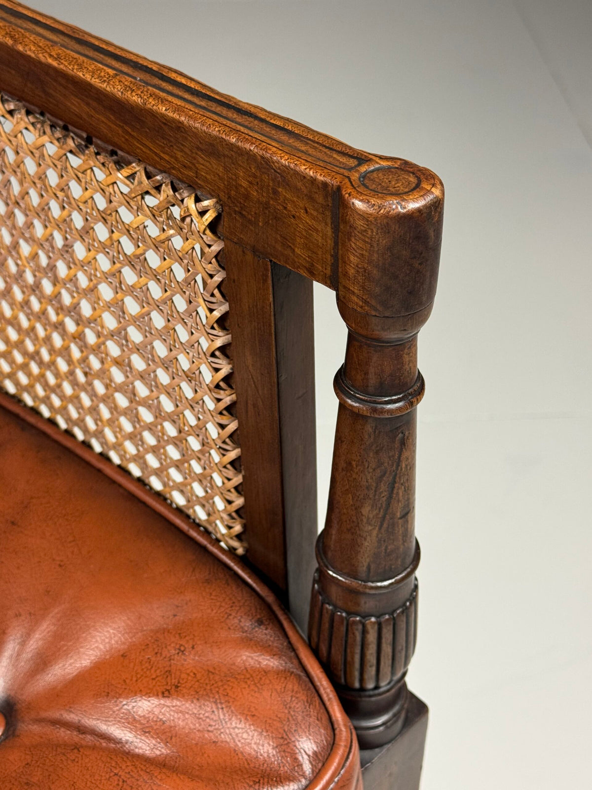 English Mahogany Library Bergere Chair, George IV, 1825, photo 8