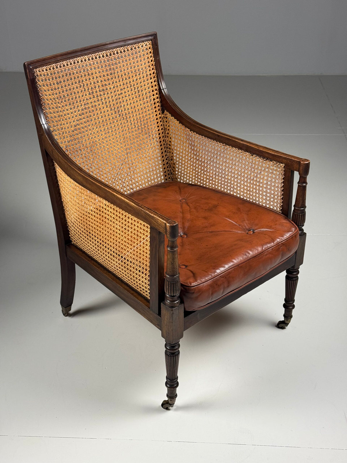 English Mahogany Library Bergere Chair, George IV, 1825, photo 20