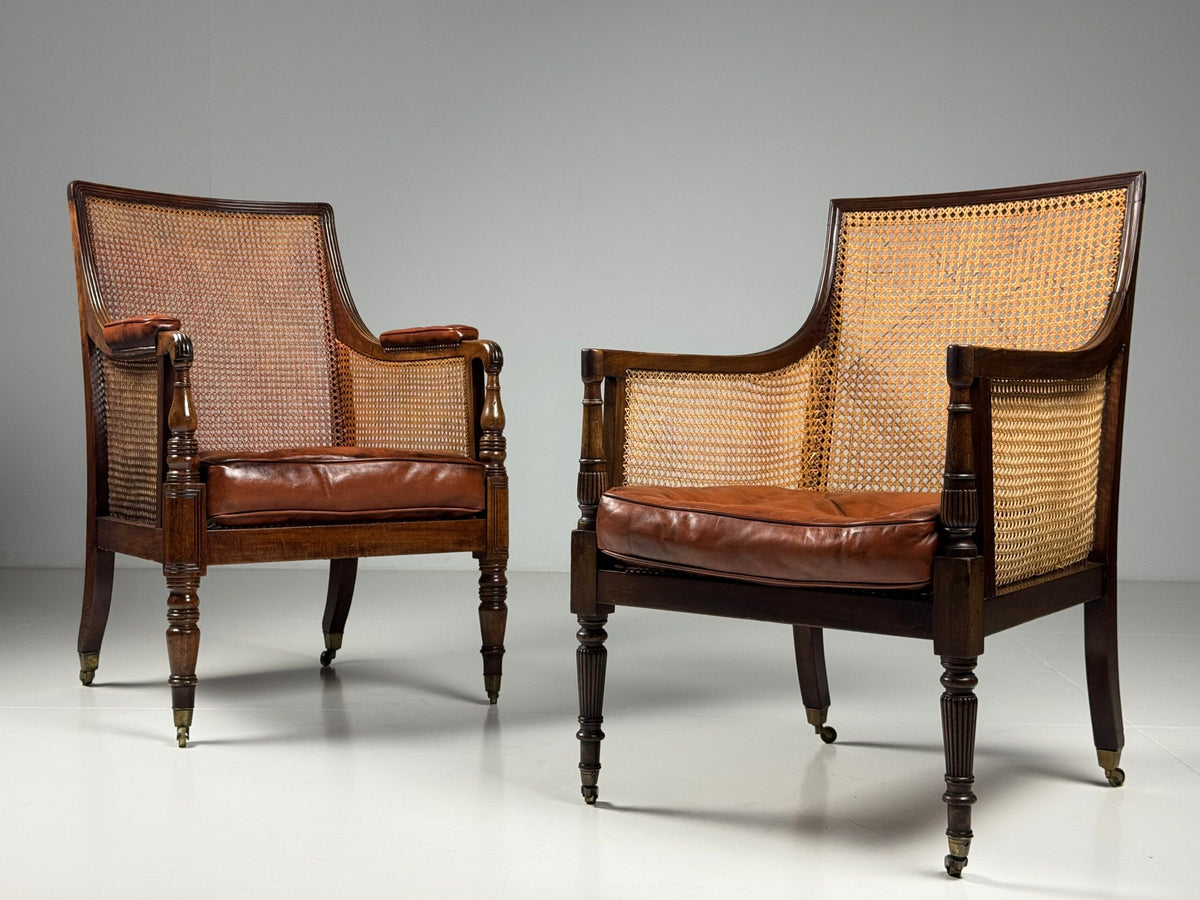English Mahogany Library Bergere Chair, George IV, 1825, photo 32
