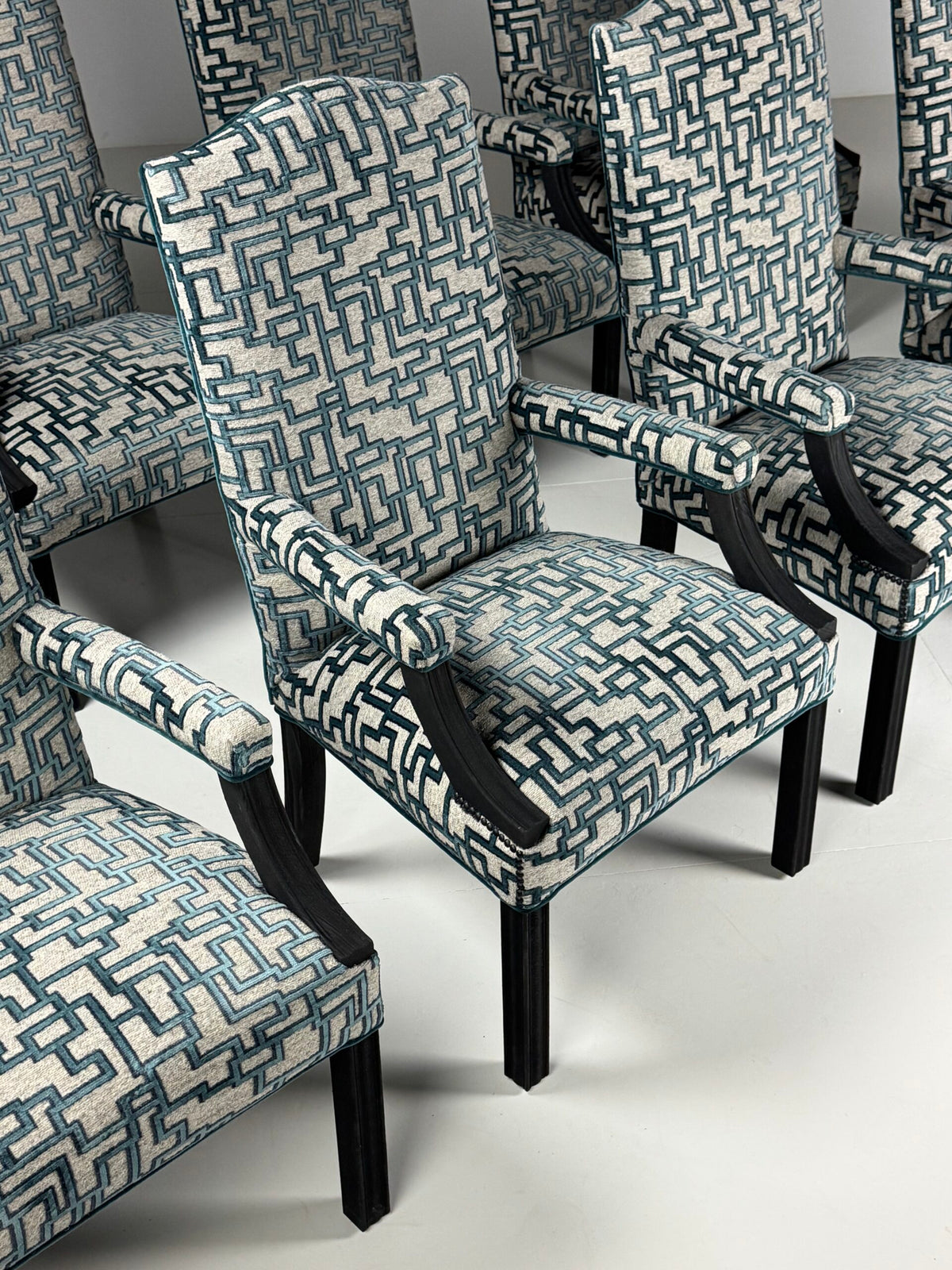 Set of Eight Classic Dining Chairs, Late 20th Century, photo 41
