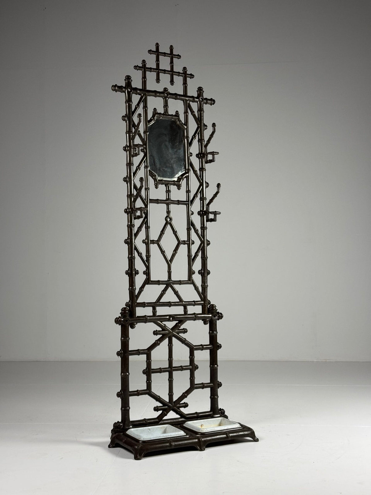 French Faux Bamboo Cast Iron Hall Stand, c. 1890, photo 19