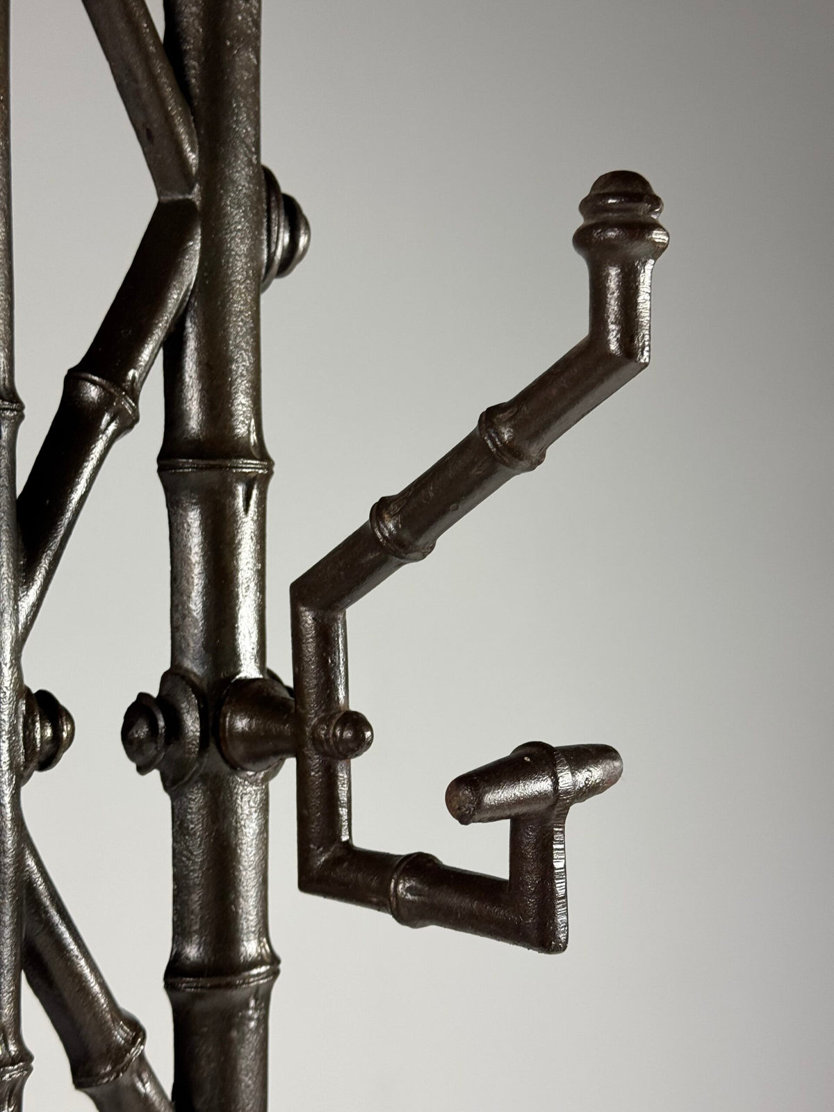 French Faux Bamboo Cast Iron Hall Stand, c. 1890, photo 14
