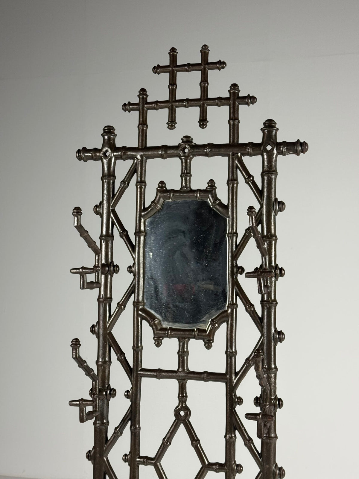 French Faux Bamboo Cast Iron Hall Stand, c. 1890, photo 9