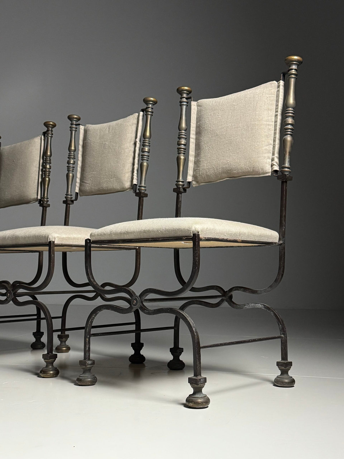 Set of Four Italian Savonarola Chairs, c. 1900, photo 23