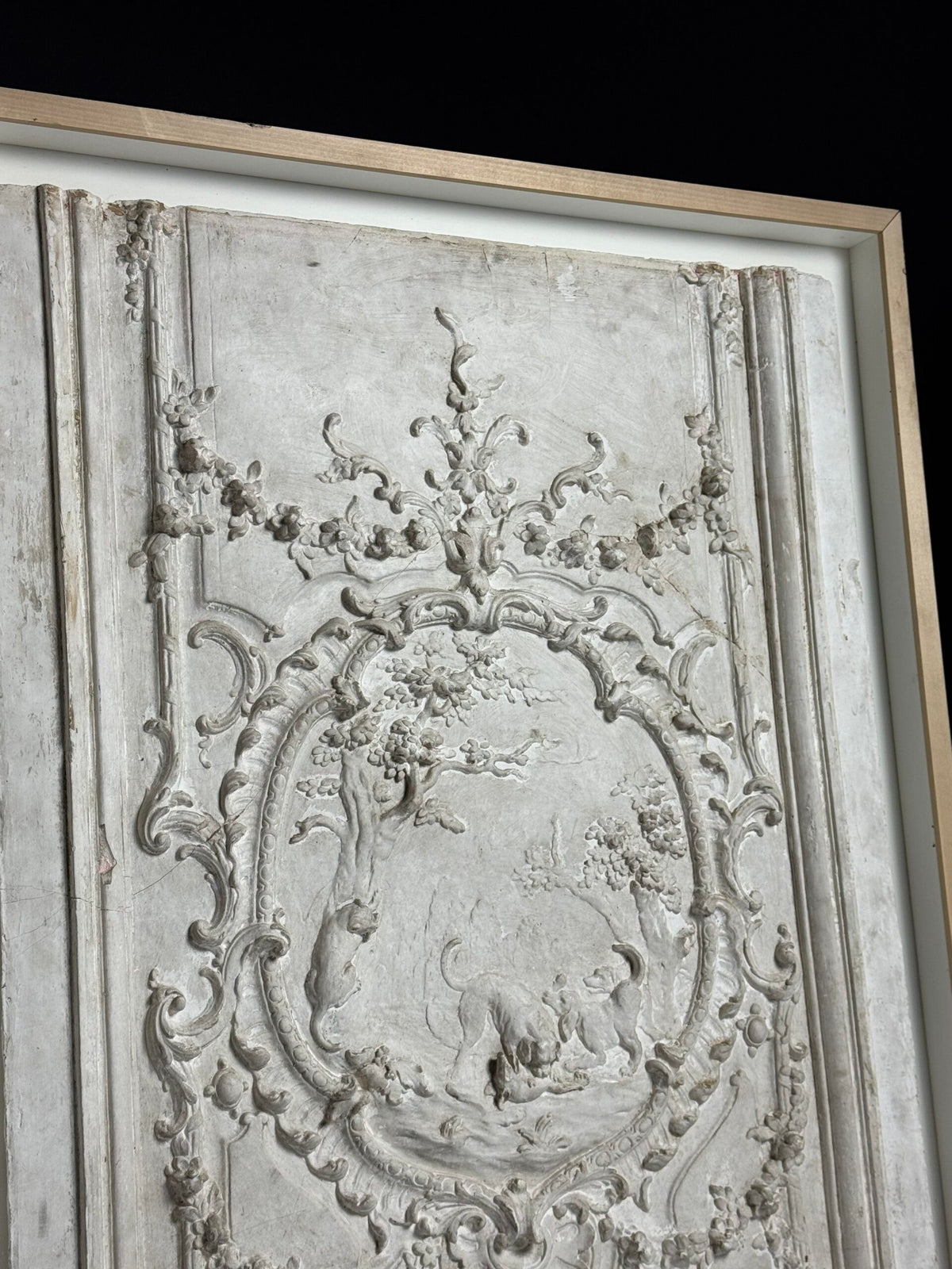 Framed Plaster Ceiling Fragment with Hunting Scene, photo 8