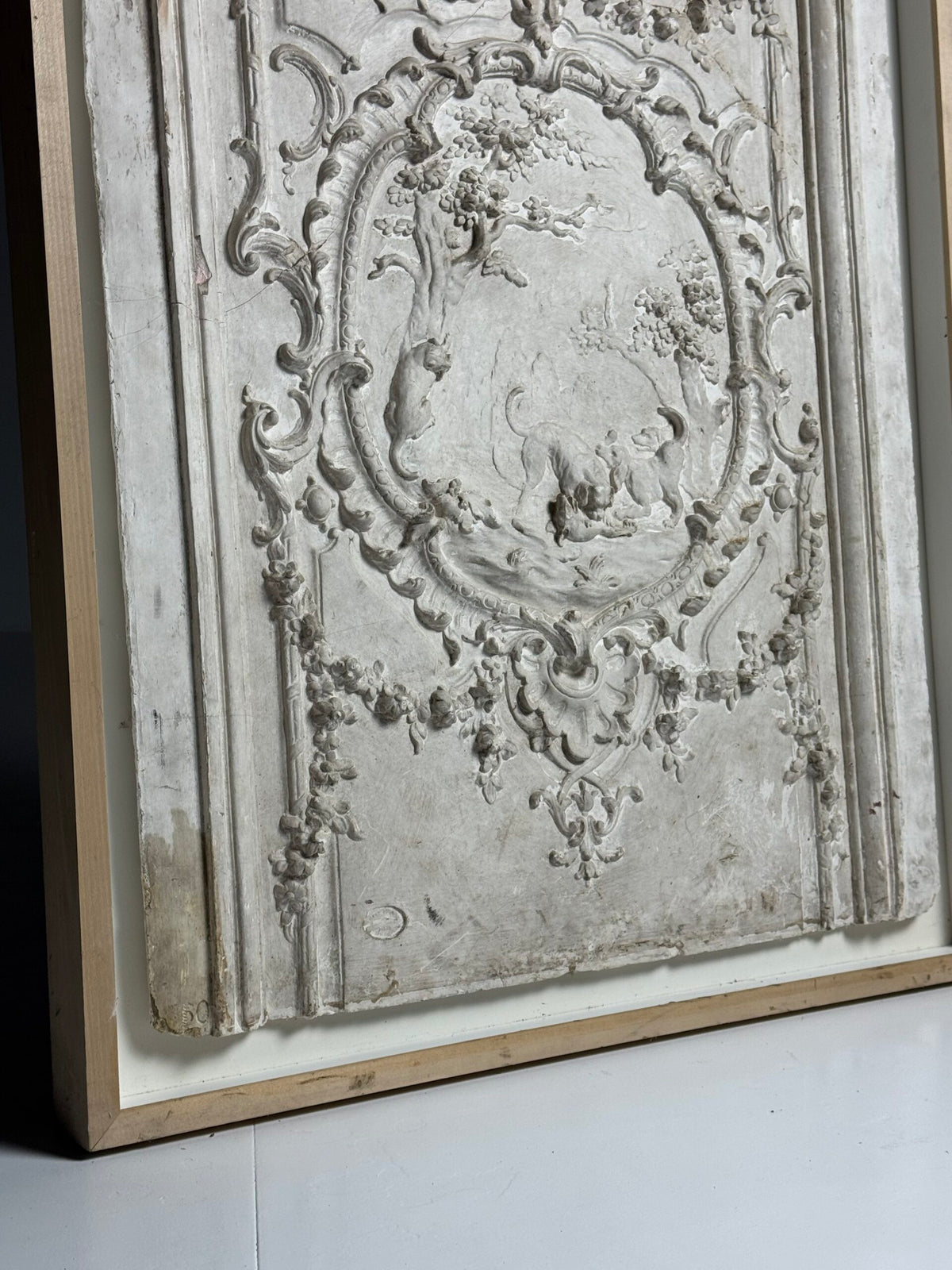 Framed Plaster Ceiling Fragment with Hunting Scene, photo 21