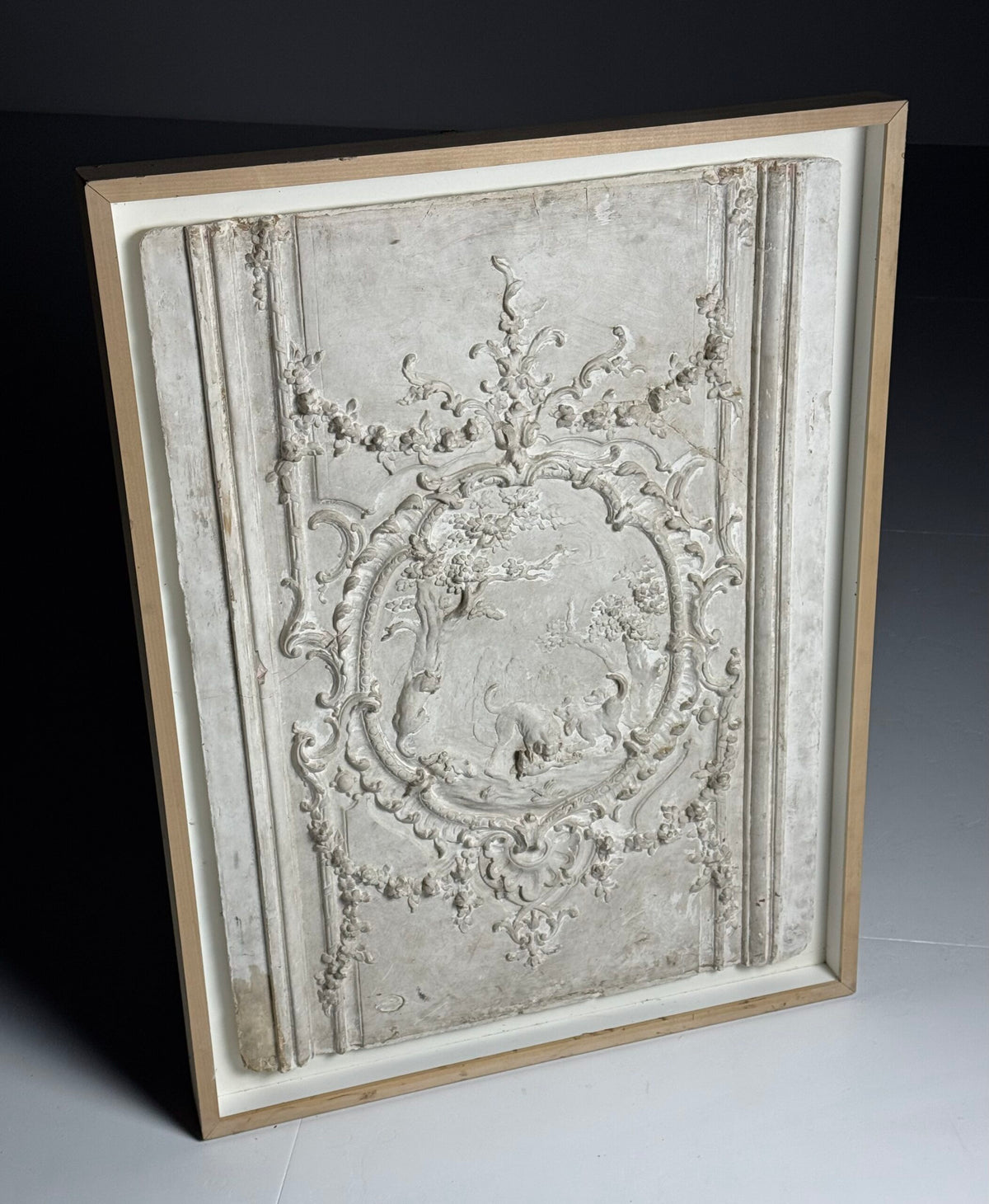 Framed Plaster Ceiling Fragment with Hunting Scene, photo 14