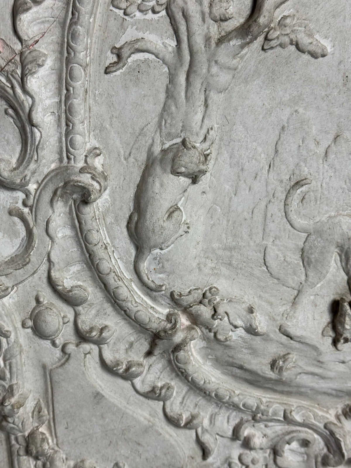 Framed Plaster Ceiling Fragment with Hunting Scene, photo 11