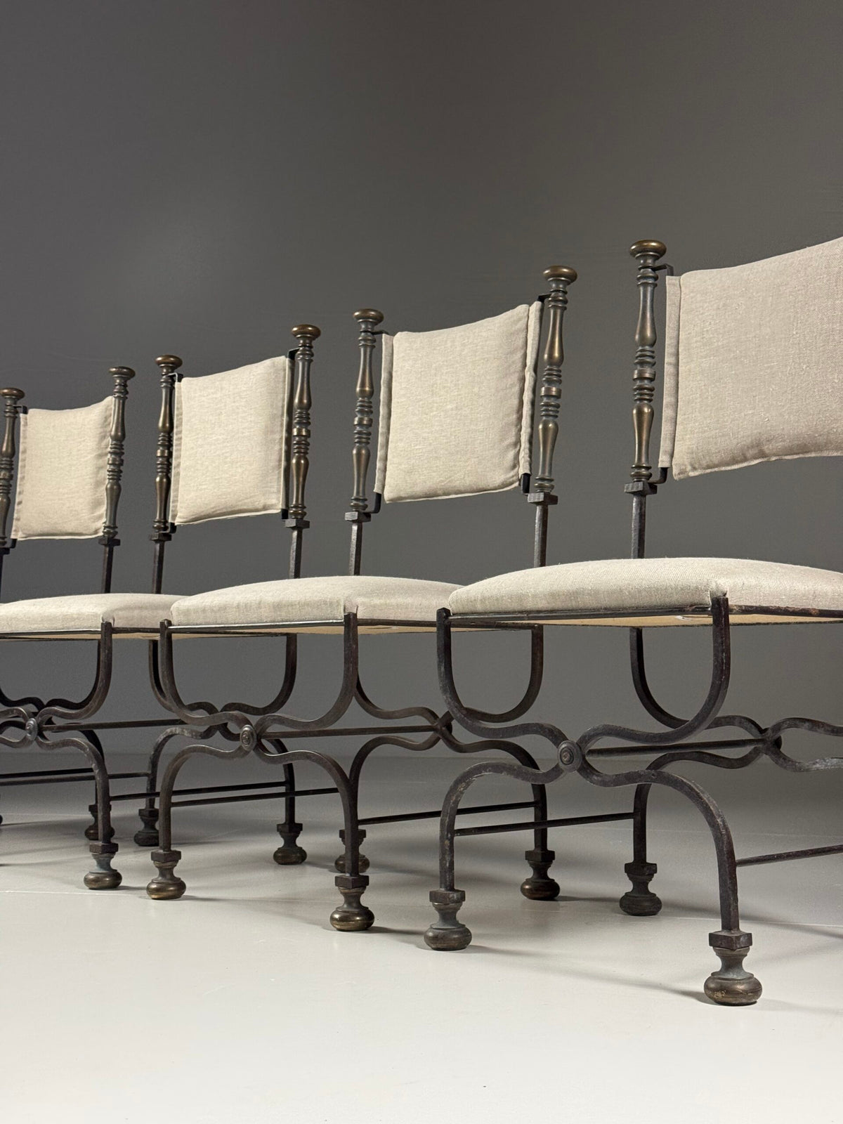 Set of Four Italian Savonarola Chairs, c. 1900, photo 28