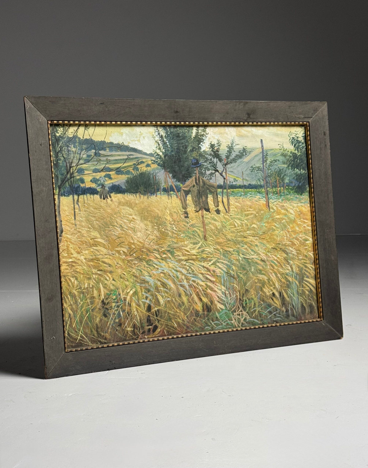Chalk Drawing of a Cornfield with Scarecrows, Mid 20th Century, photo 13