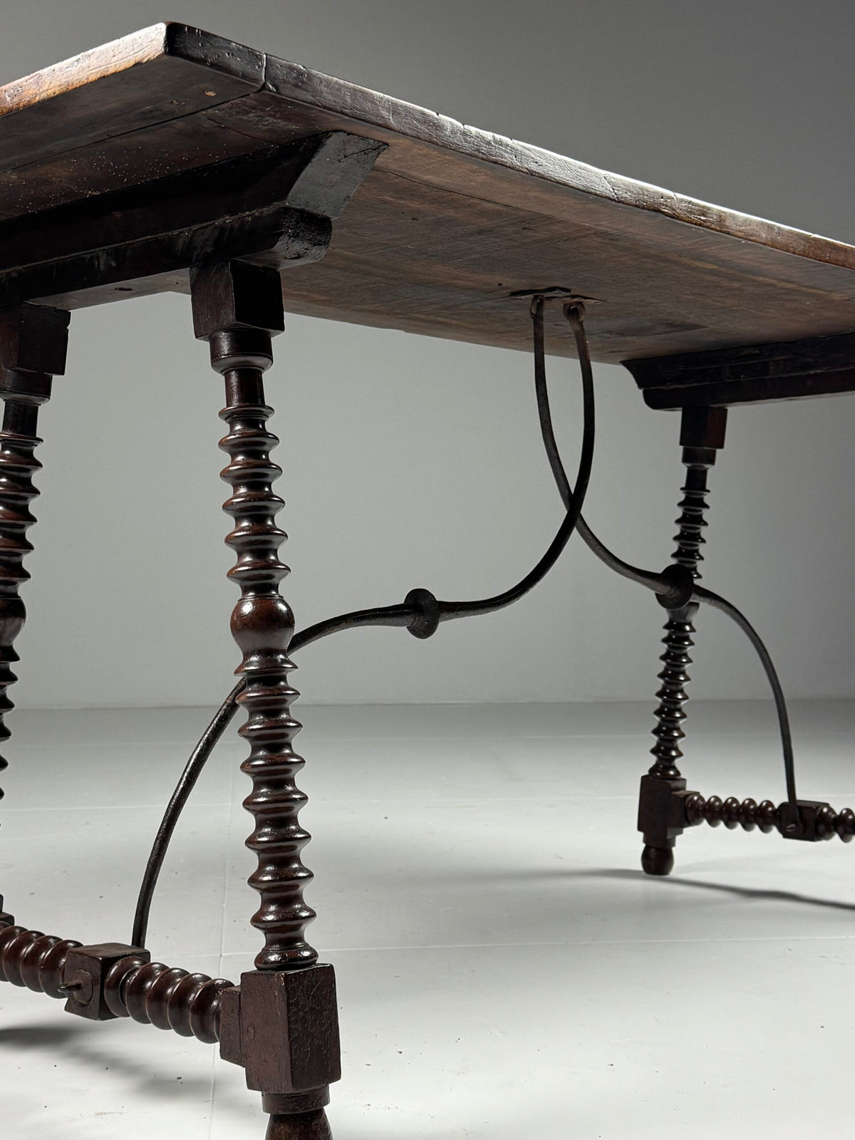 Spanish Walnut Console Table or Writing Table, 18th Century, photo 23