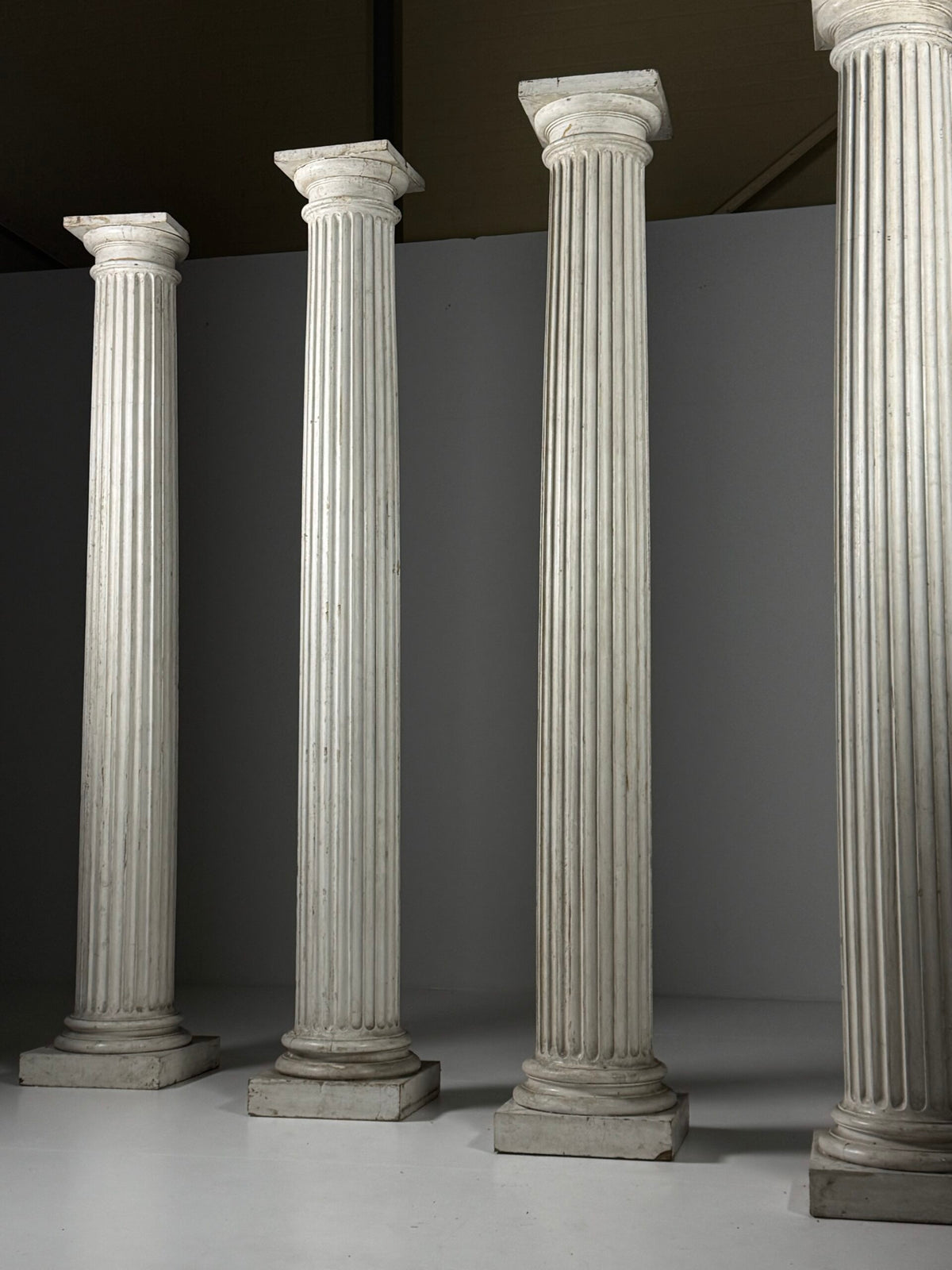 Set of Four Neoclassical White Painted Wooden Columns, 272 cm, photo 19