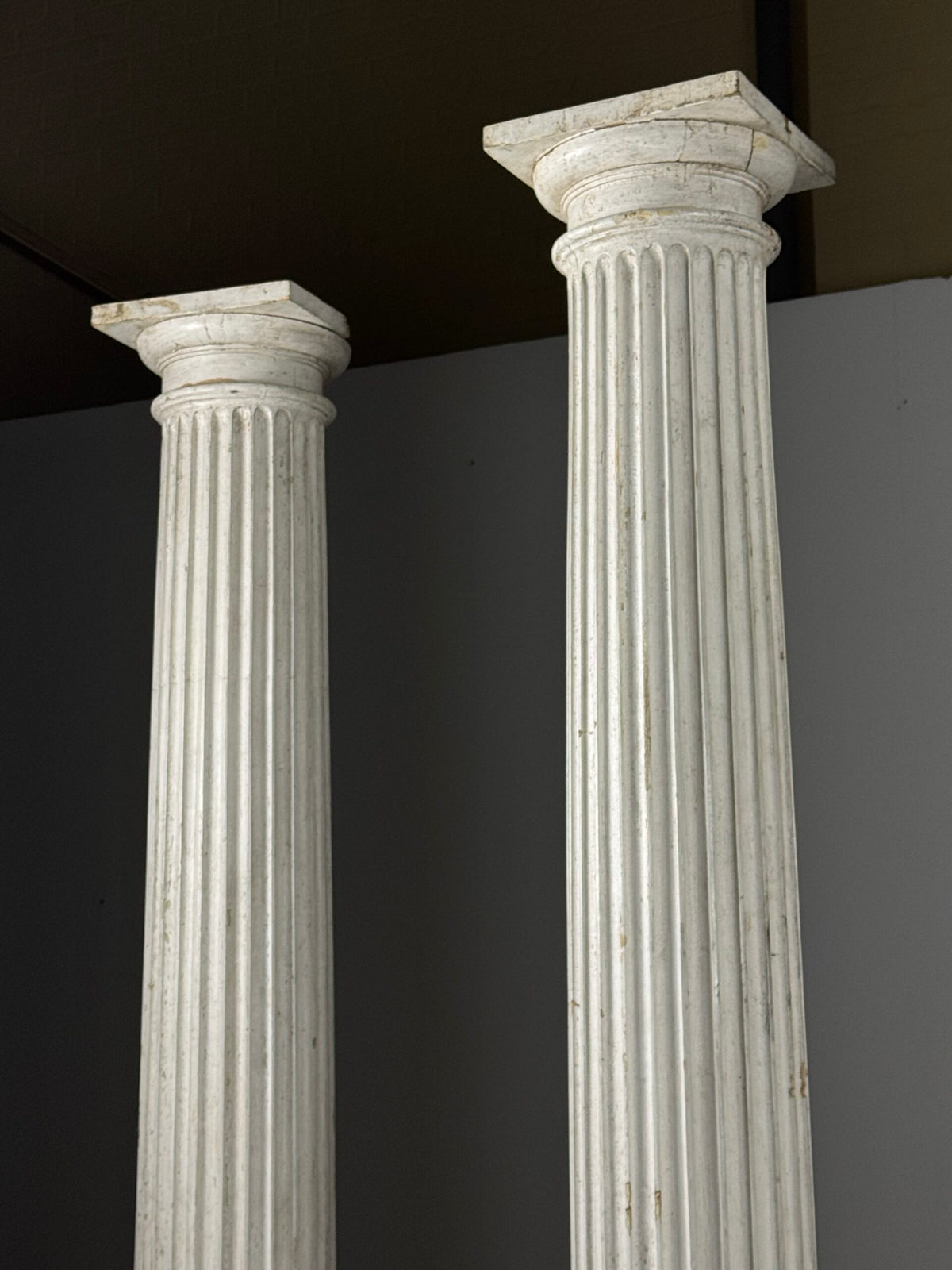 Set of Four Neoclassical White Painted Wooden Columns, 272 cm, photo 18