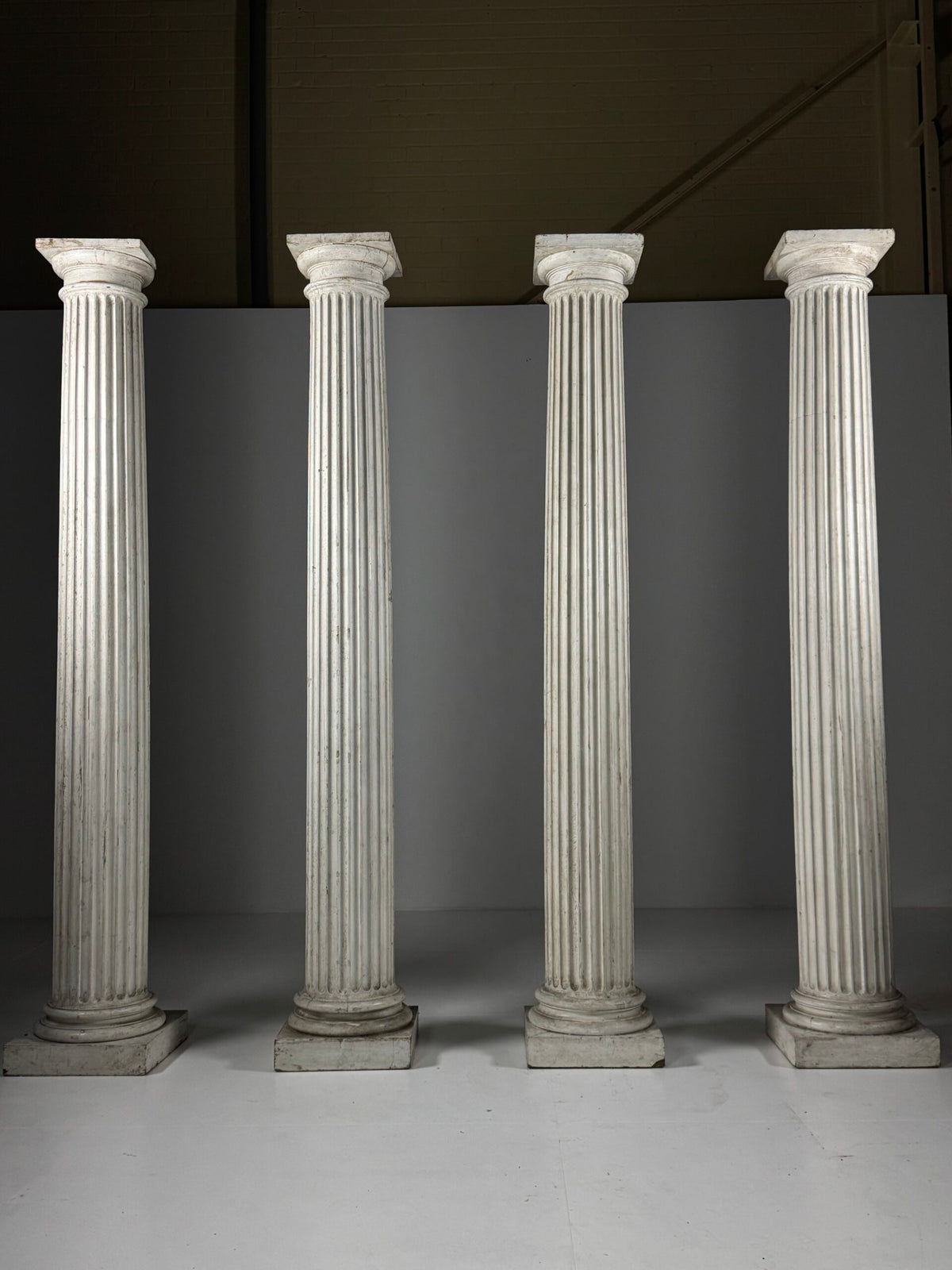 Set of Four Neoclassical White Painted Wooden Columns, 272 cm, photo 10