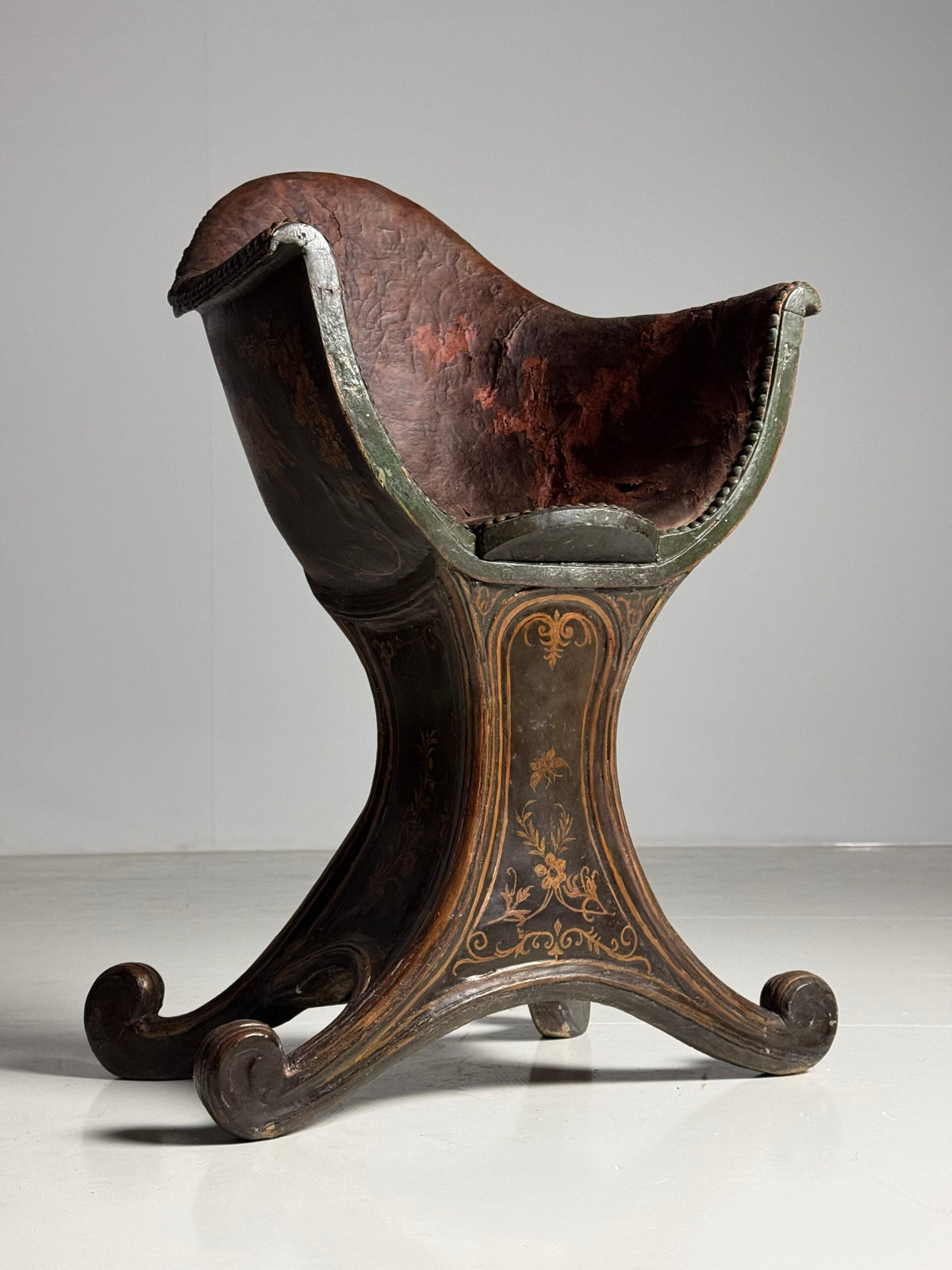 Venetian Gondola Chair with Original Polychrome, 18th Century, photo 33